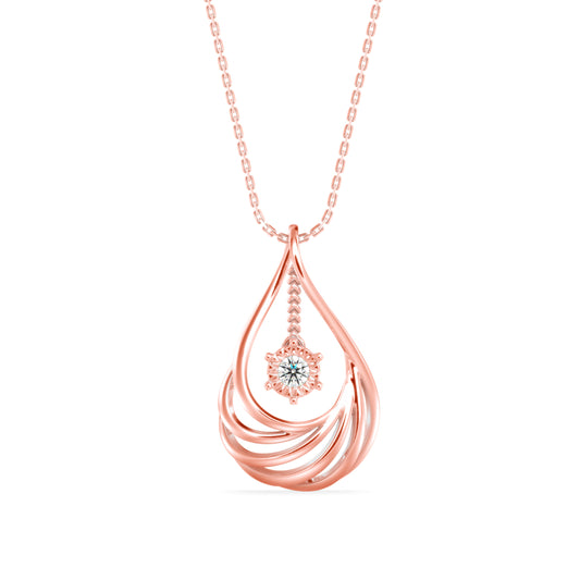 Elegant Swirl Solitaire Pendant