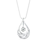 Elegant Swirl Solitaire Pendant