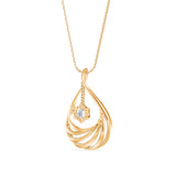 Elegant Swirl Solitaire Pendant