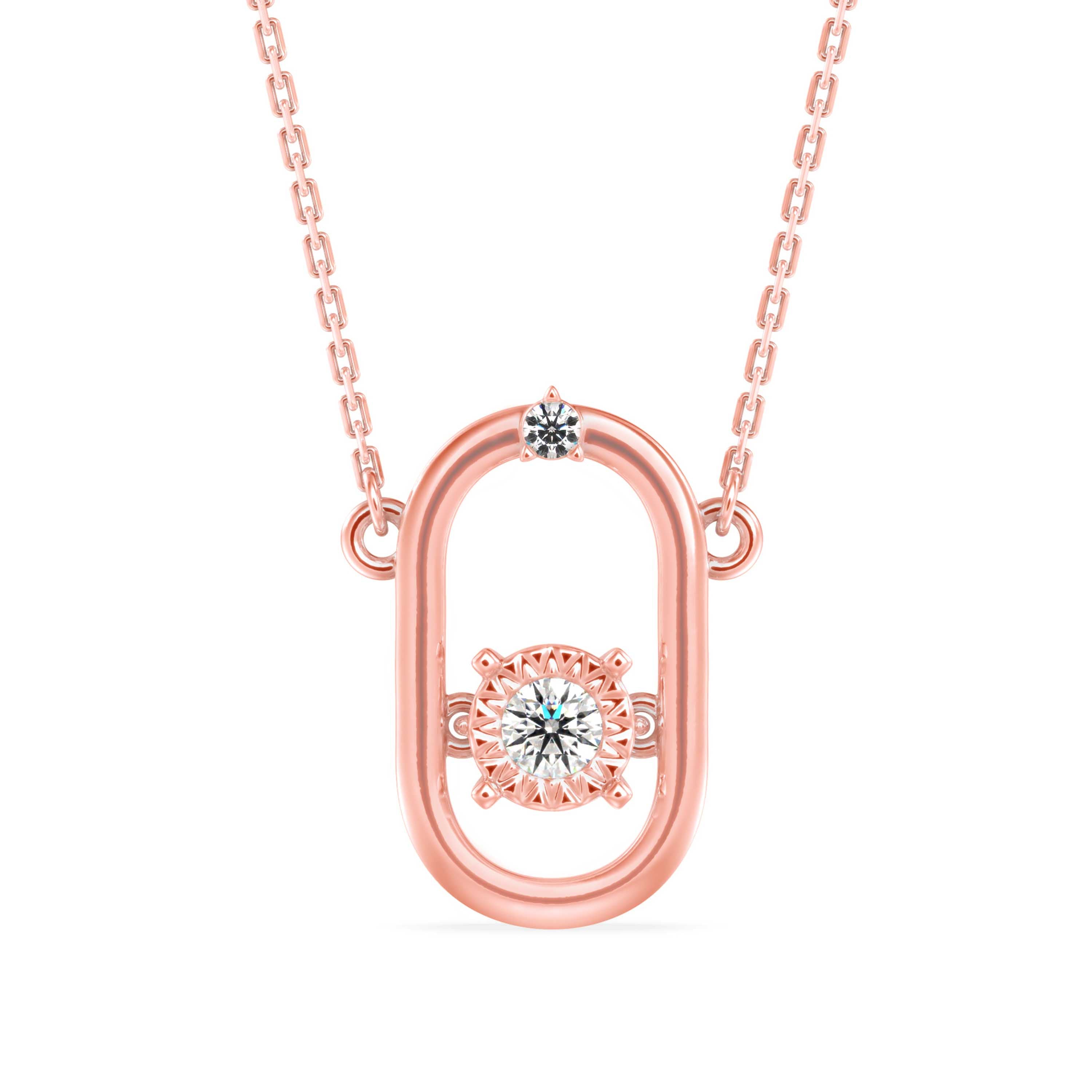 Modern Oval Solitaire Necklace