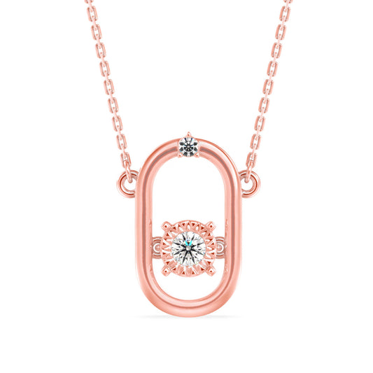 Modern Oval Solitaire Necklace