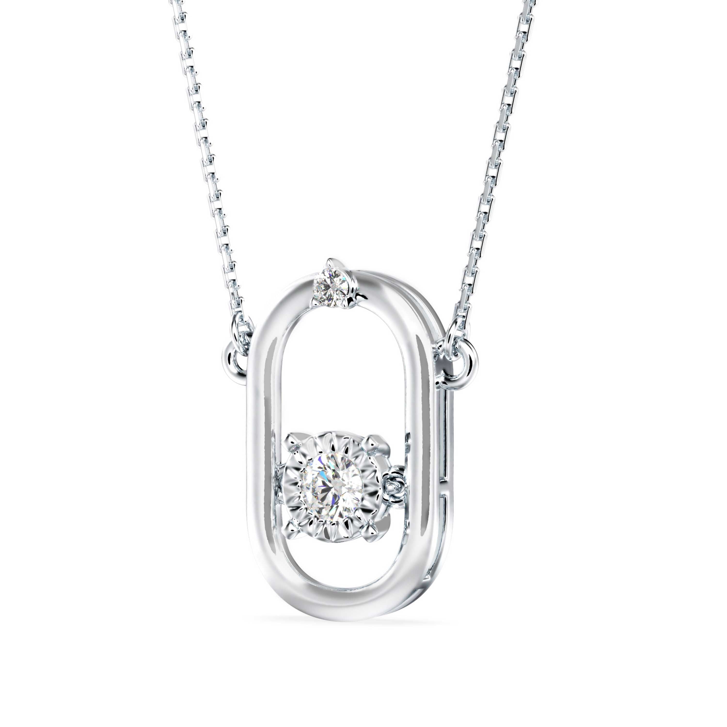 Modern Oval Solitaire Necklace