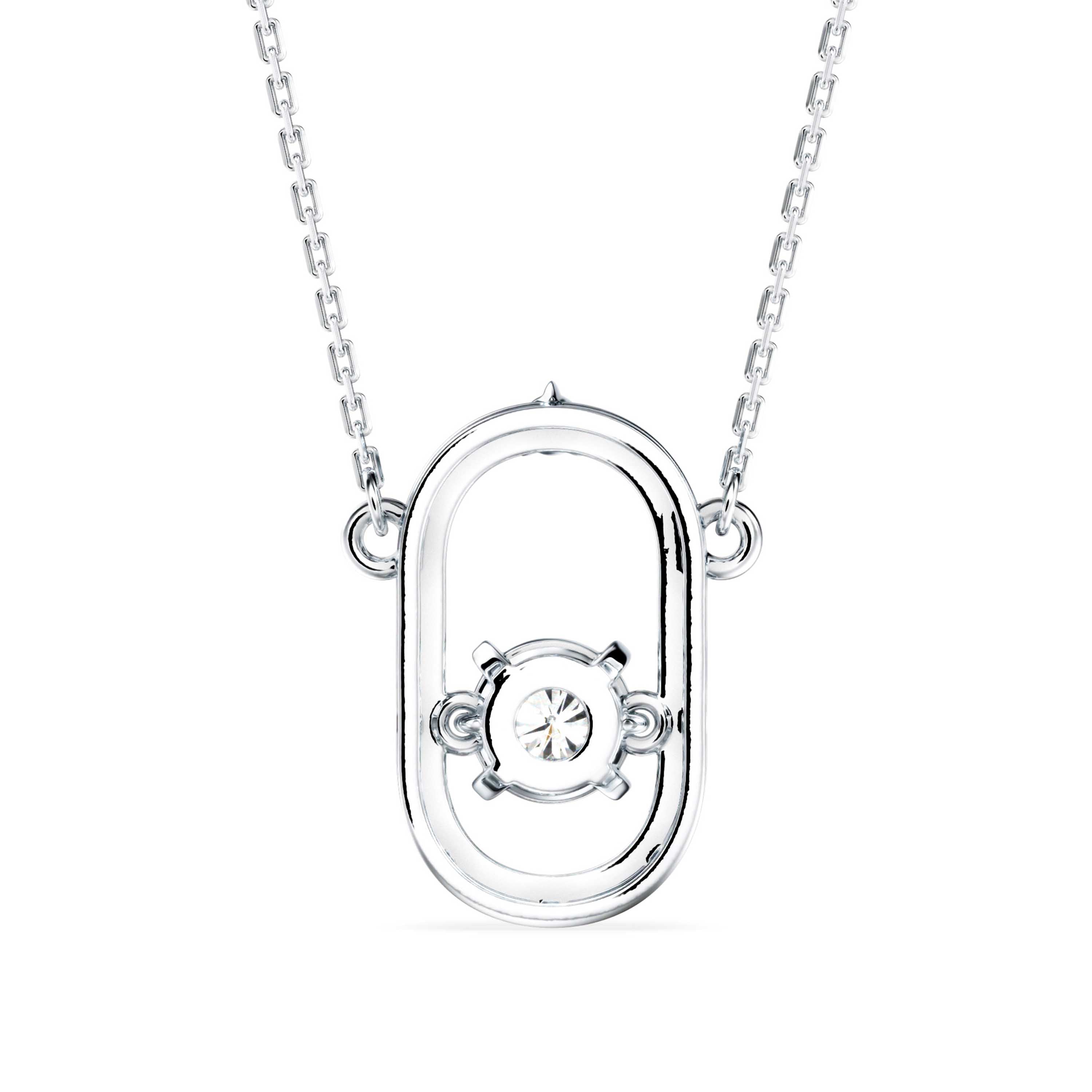 Modern Oval Solitaire Necklace