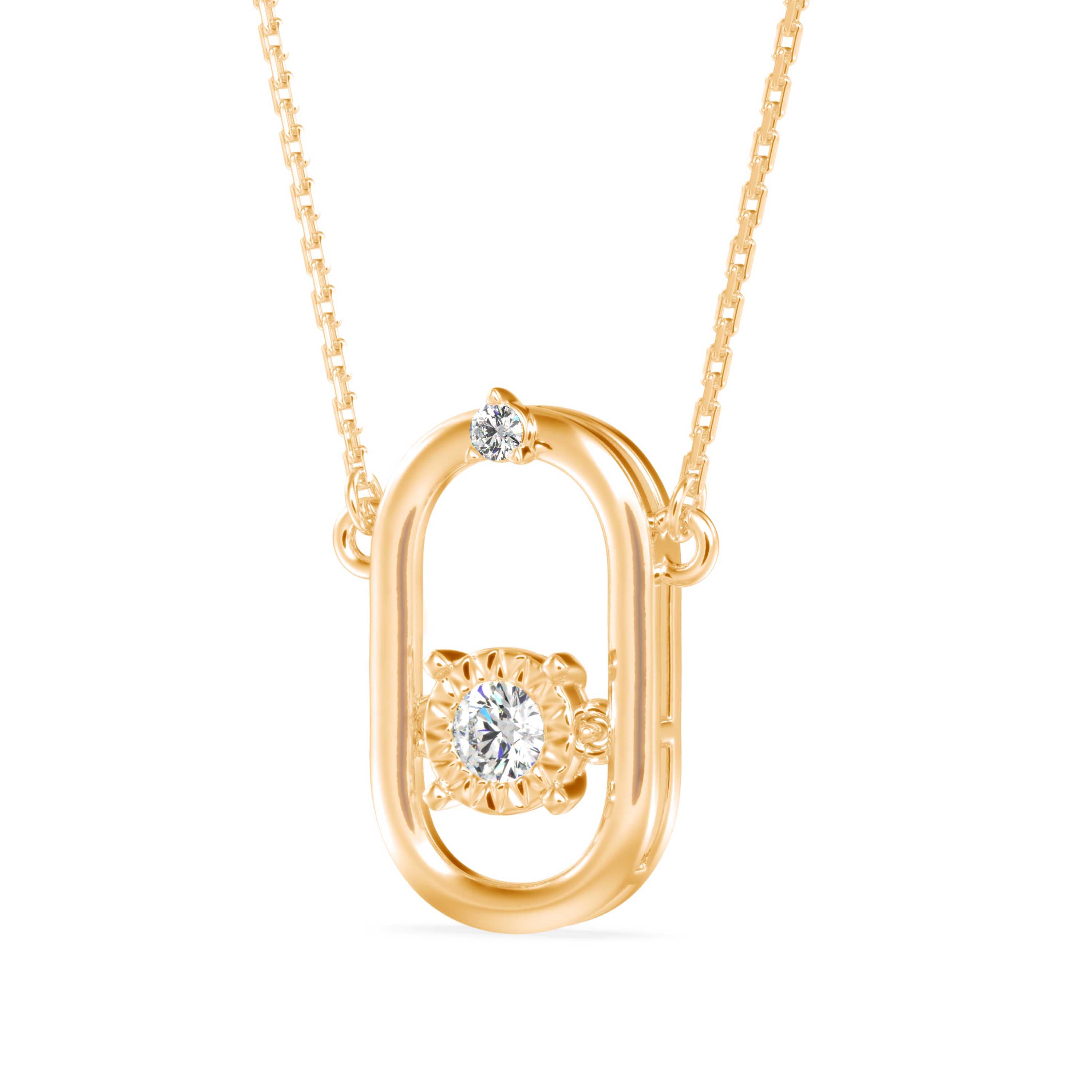 Modern Oval Solitaire Necklace