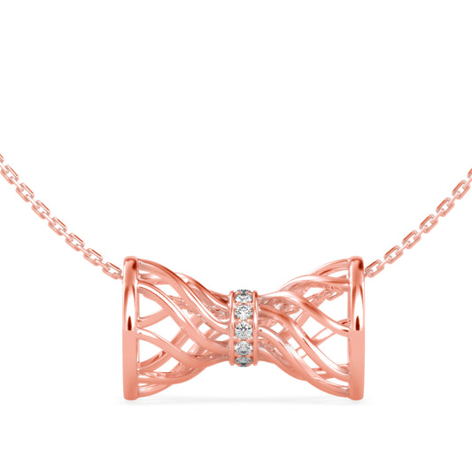 Elegant Bow Diamond Pendant