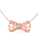 Elegant Bow Diamond Pendant