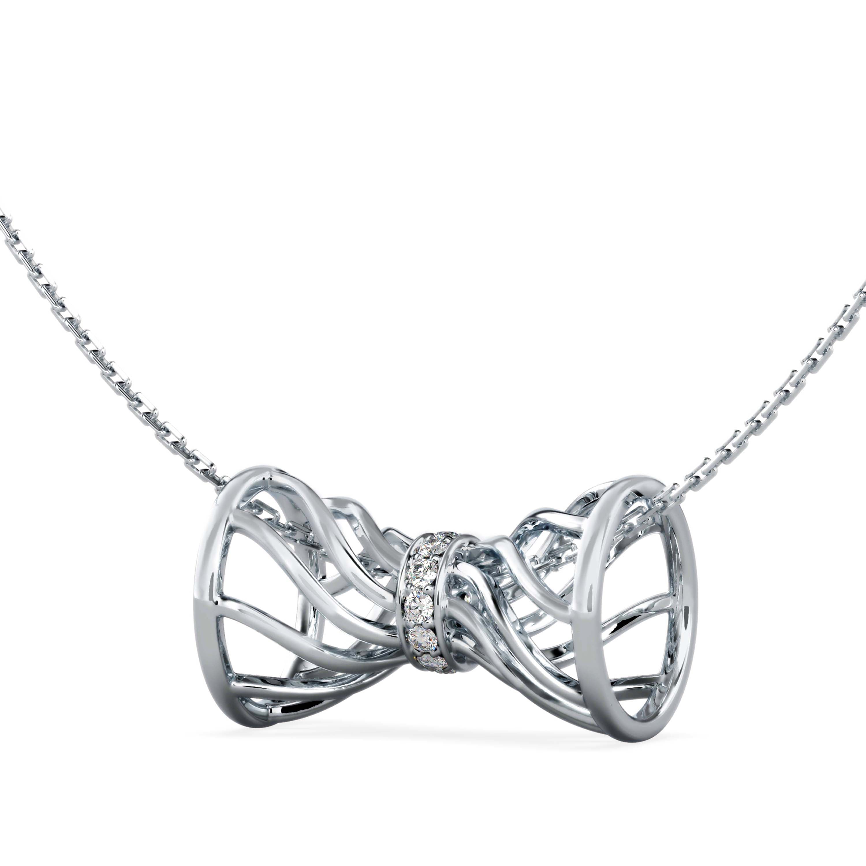 Elegant Bow Diamond Pendant