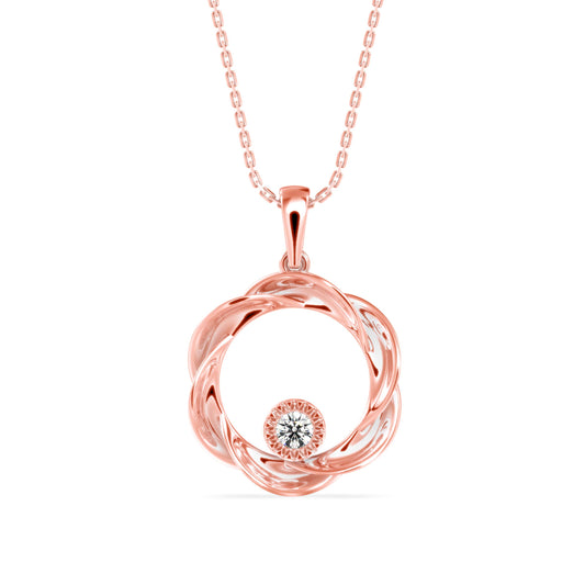 Twisted Halo Diamond Pendant