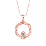 Twisted Halo Diamond Pendant