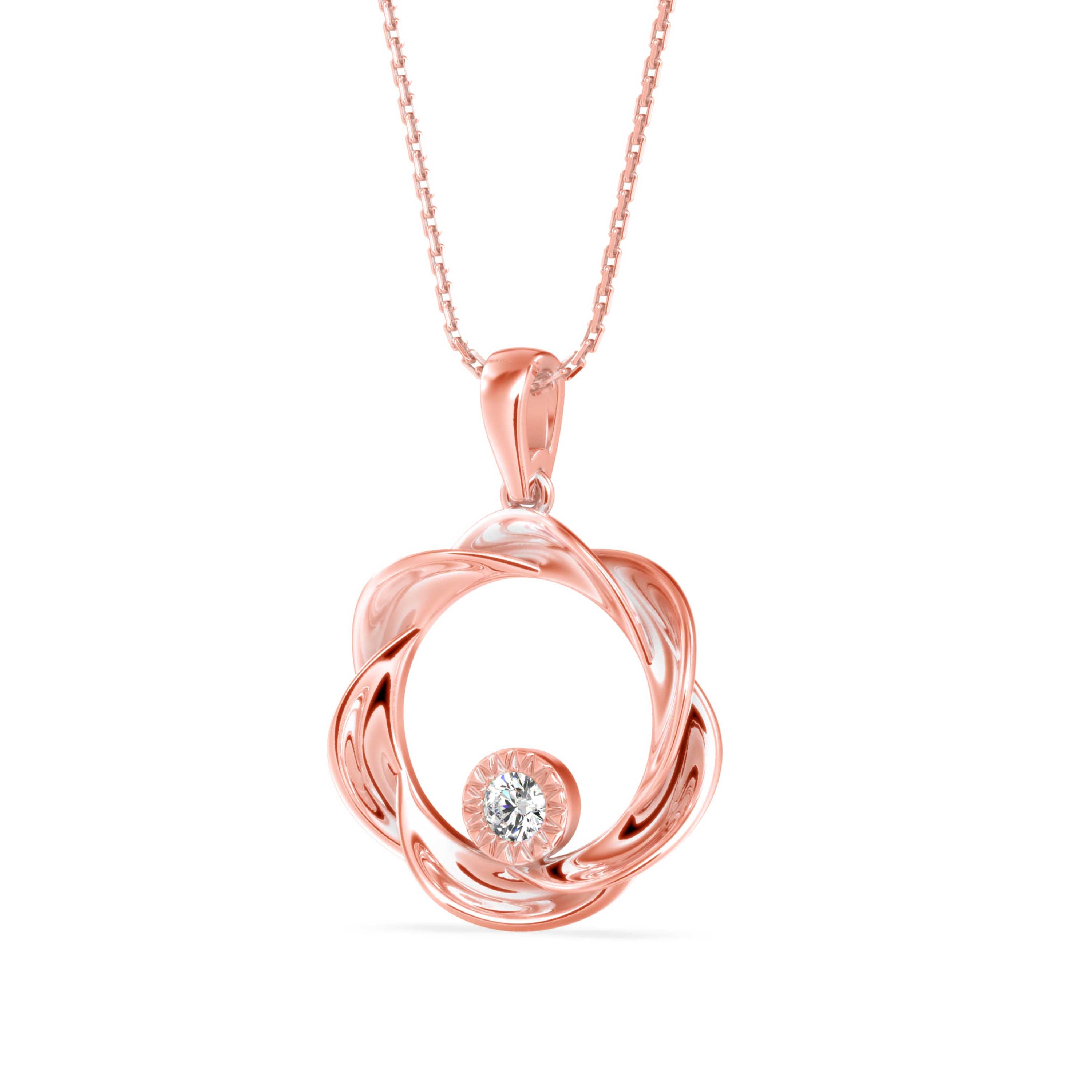 Twisted Halo Diamond Pendant
