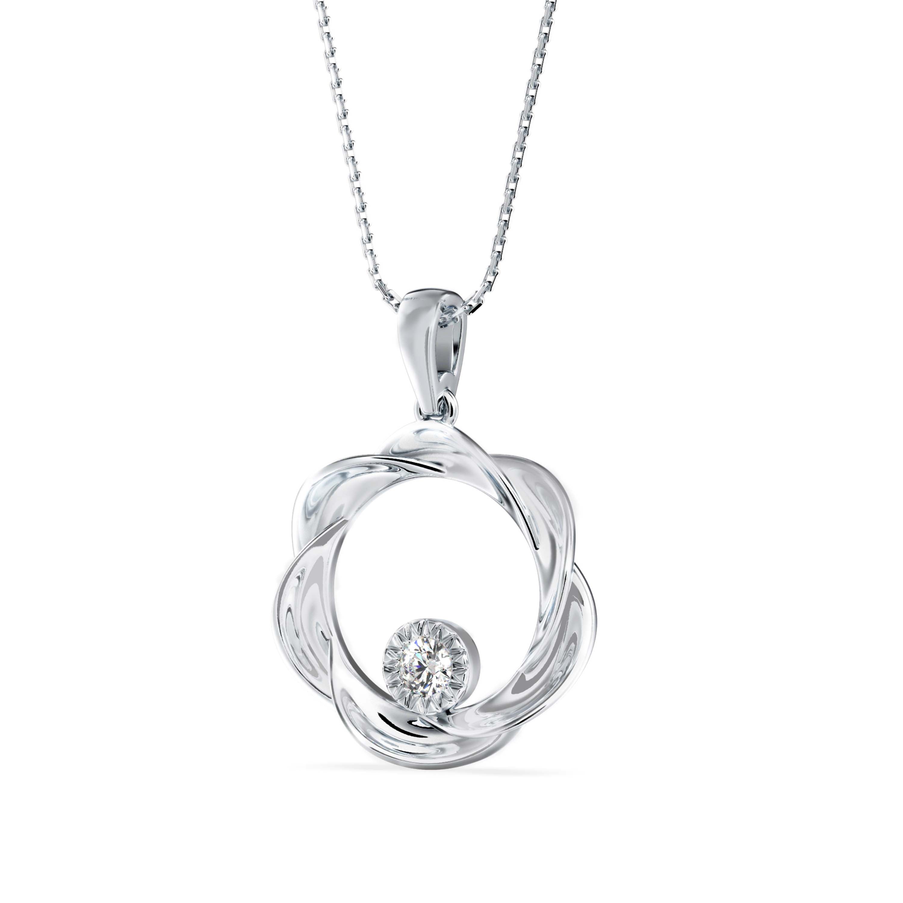 Twisted Halo Diamond Pendant