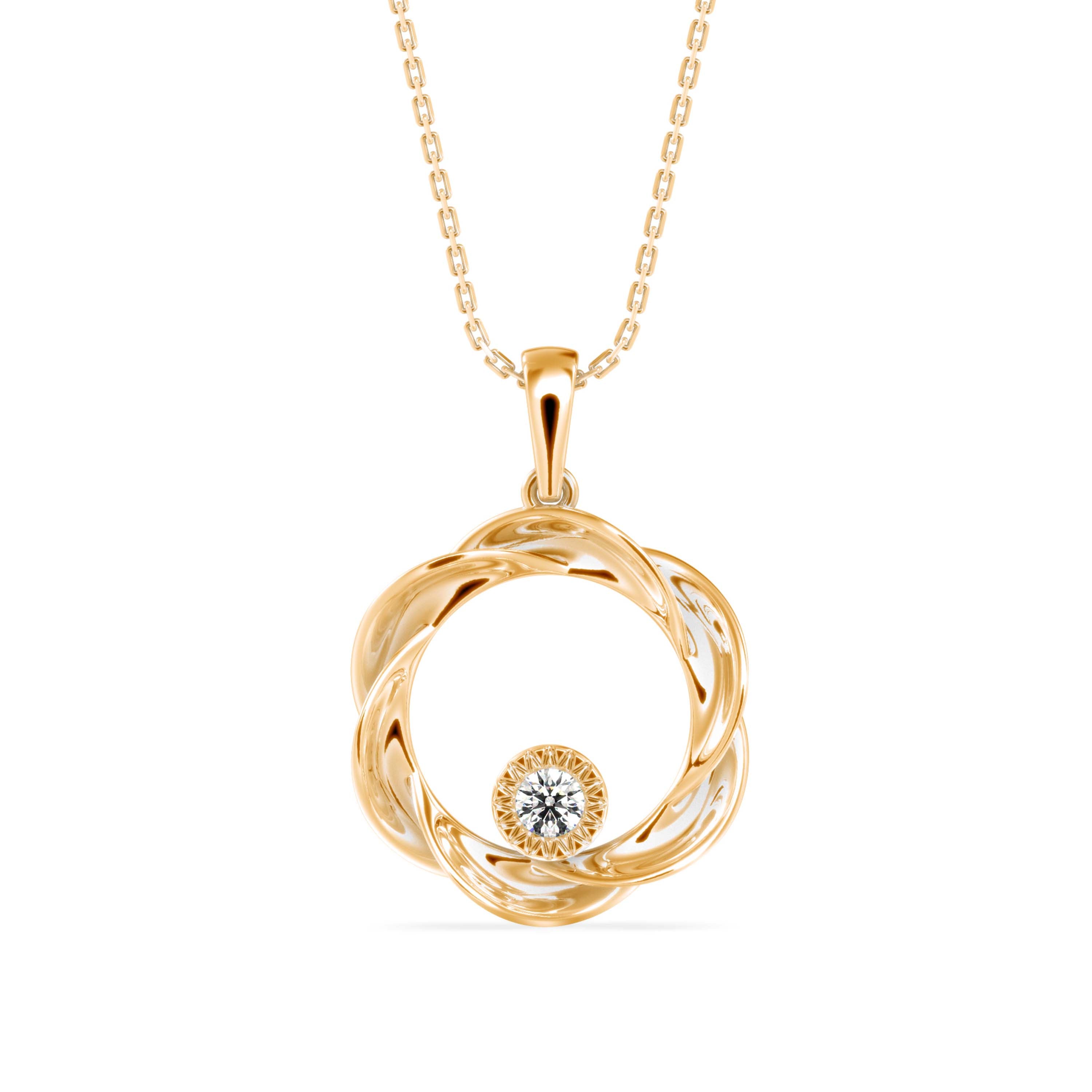 Twisted Halo Diamond Pendant