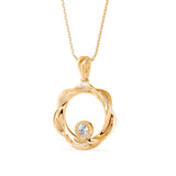 Twisted Halo Diamond Pendant