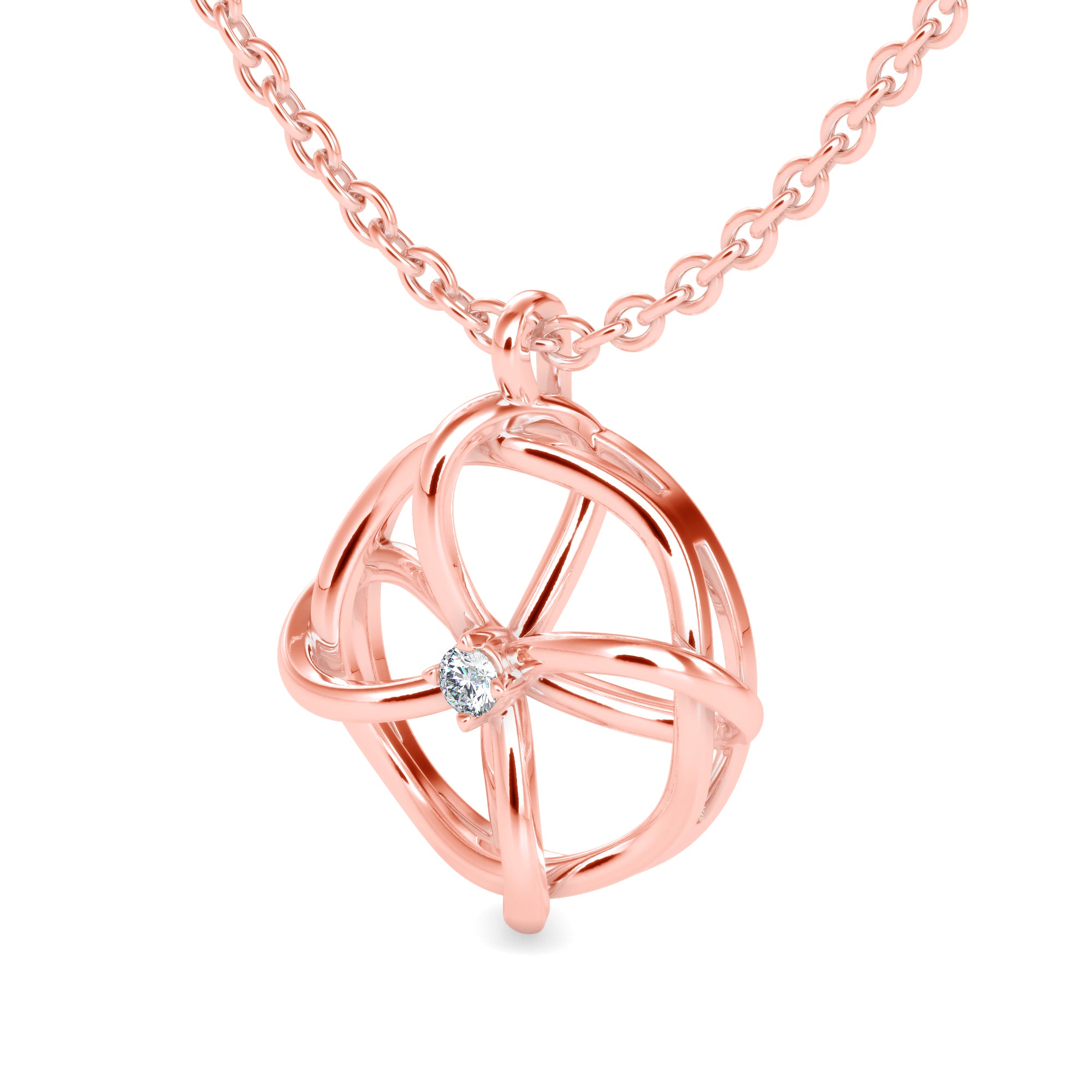 Interwoven Diamond Blossom Pendant