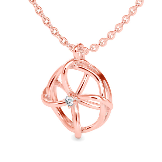 Interwoven Diamond Blossom Pendant