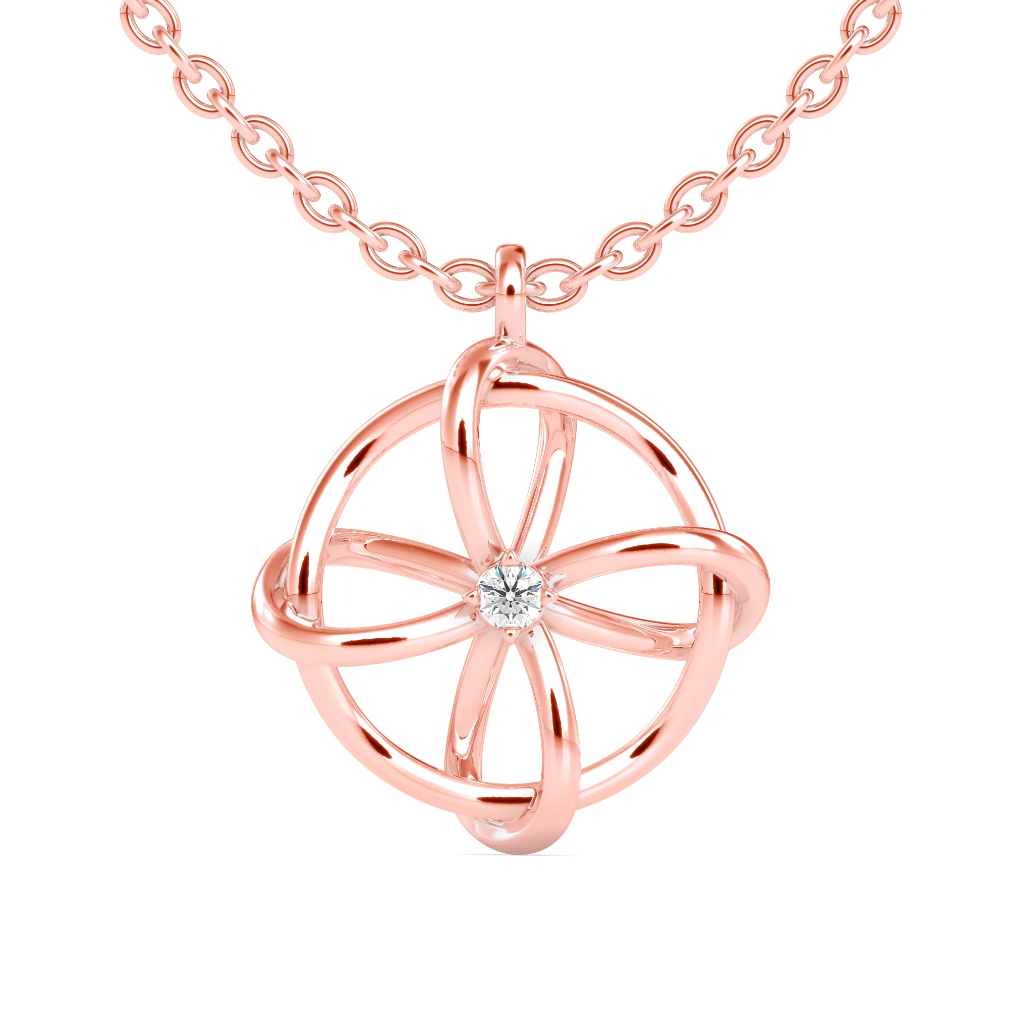 Interwoven Diamond Blossom Pendant