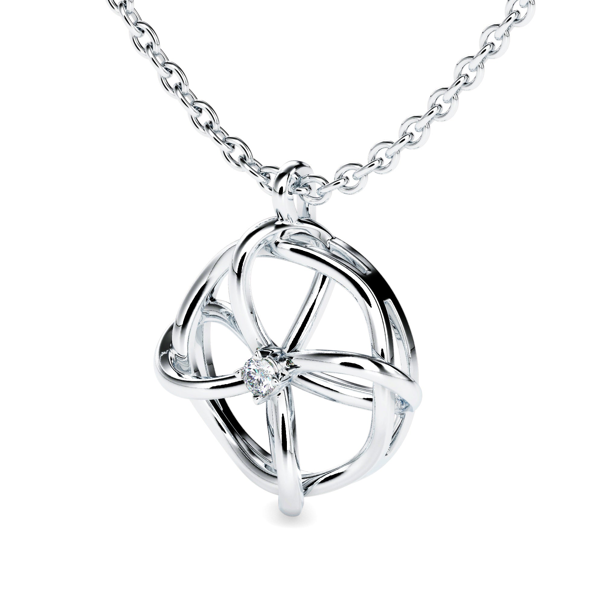 Interwoven Diamond Blossom Pendant