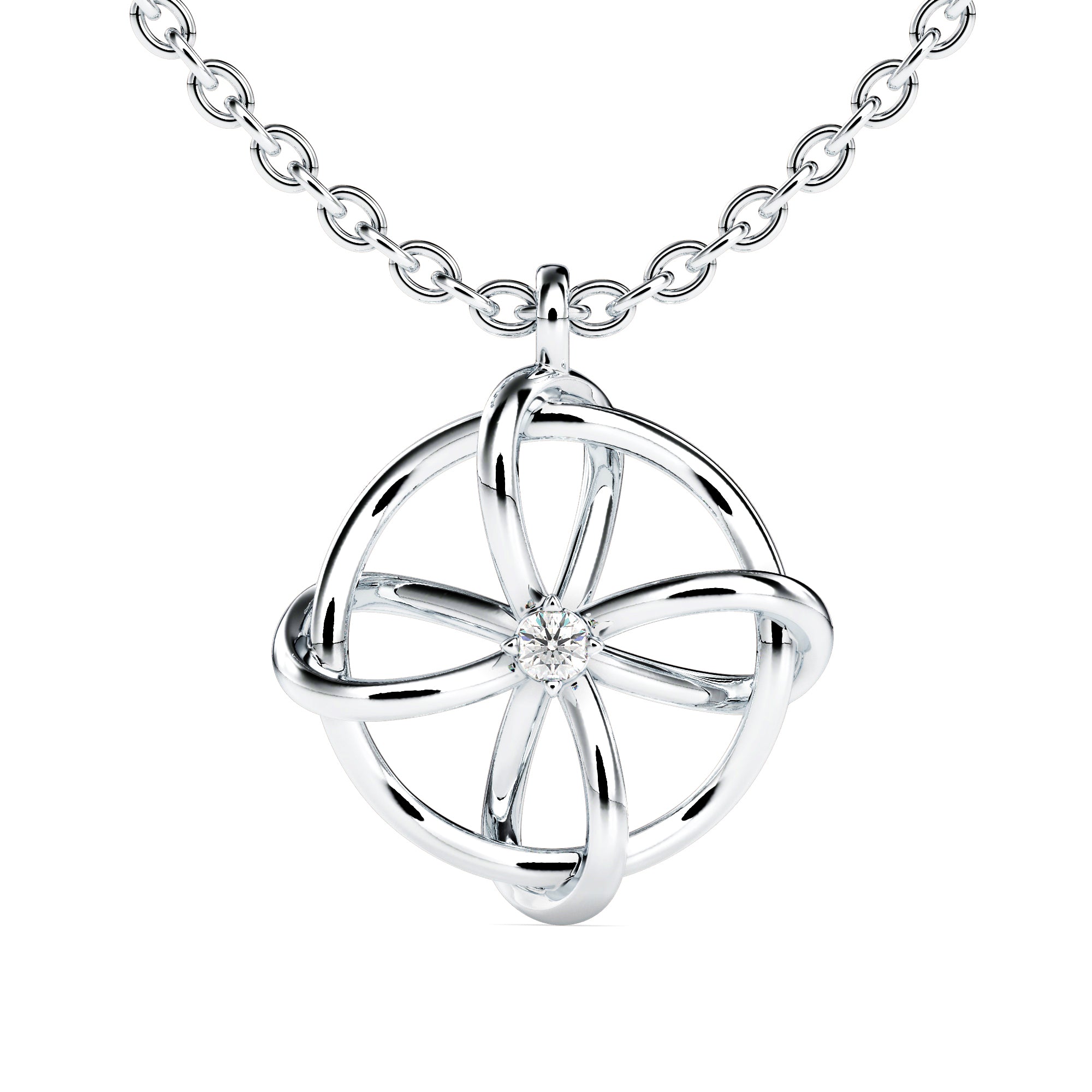 Interwoven Diamond Blossom Pendant