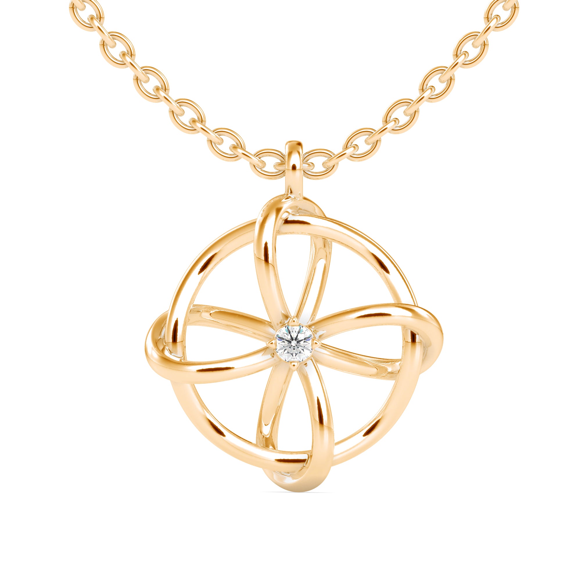 Interwoven Diamond Blossom Pendant