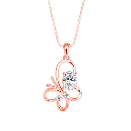Fluttering Elegance Solitaire Pendant