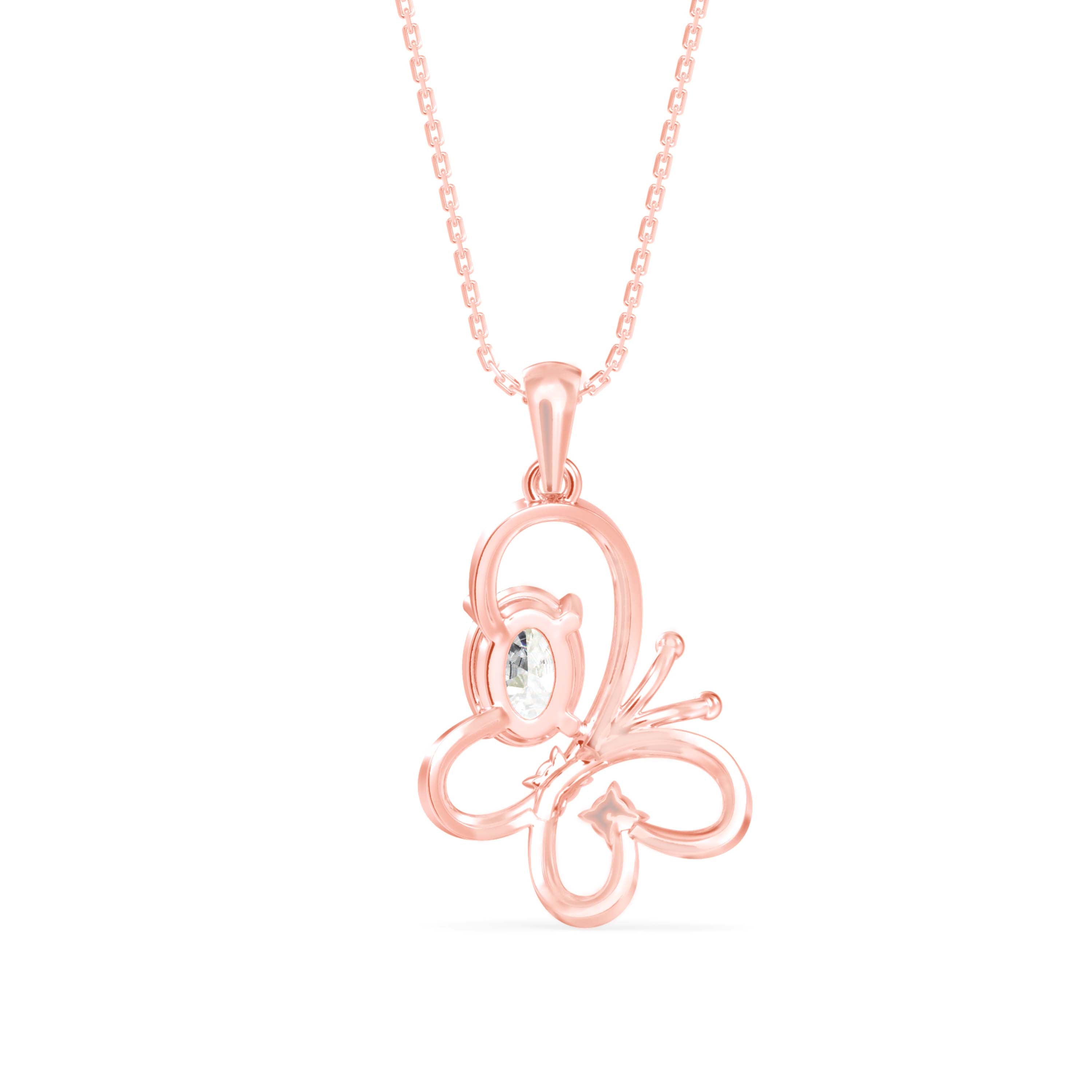Fluttering Elegance Solitaire Pendant