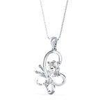 Fluttering Elegance Solitaire Pendant