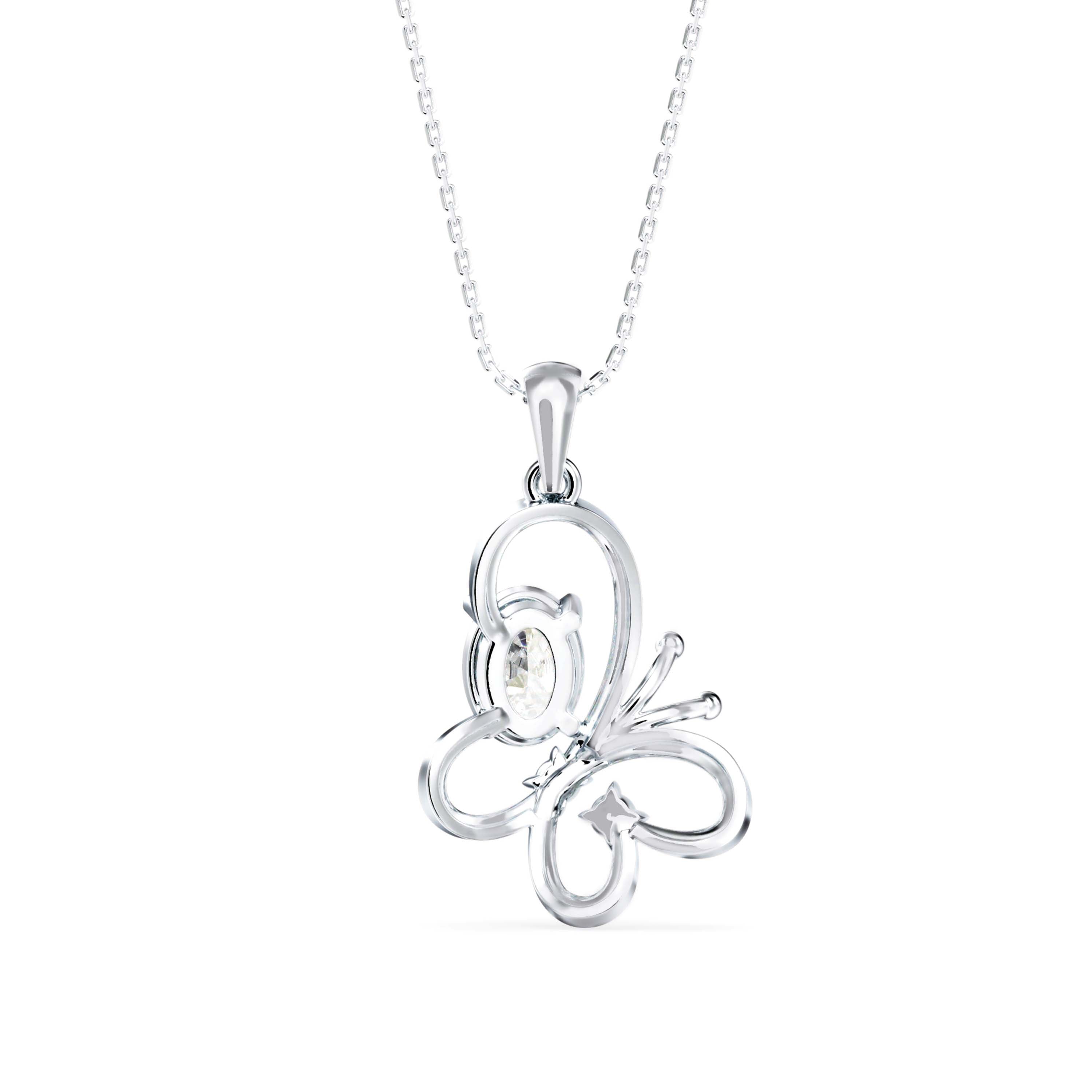 Fluttering Elegance Solitaire Pendant