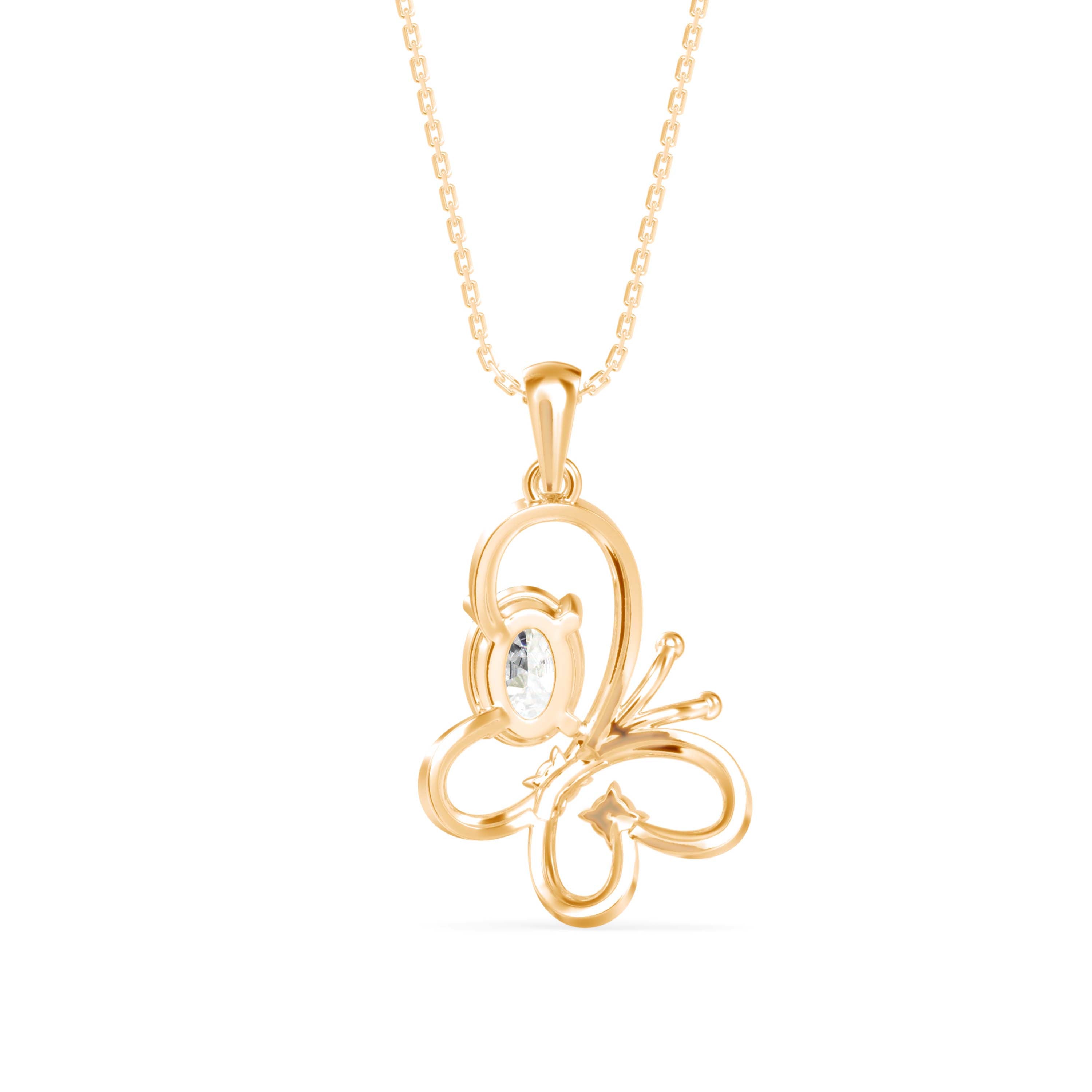 Fluttering Elegance Solitaire Pendant