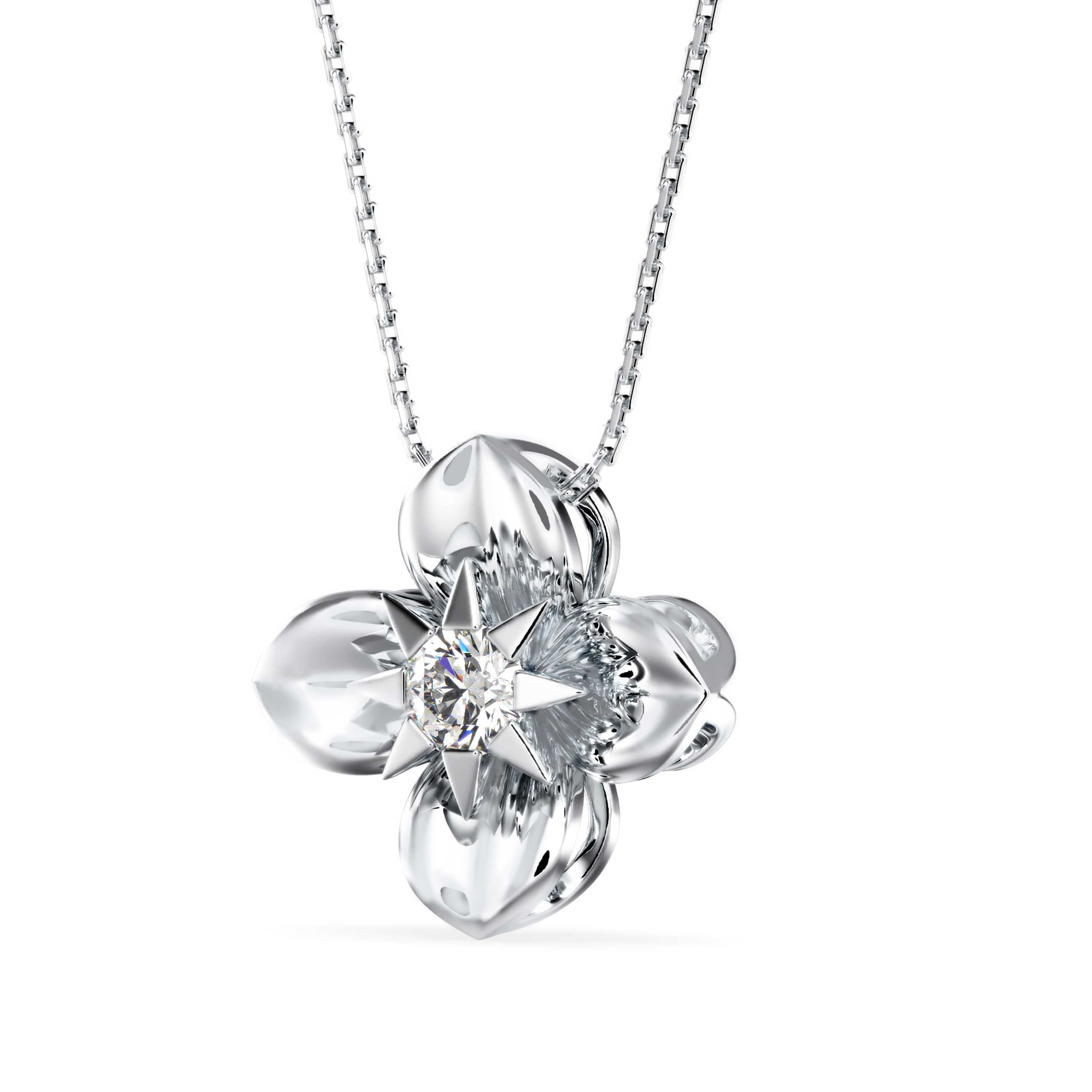 Petal Radiance Solitaire Pendant