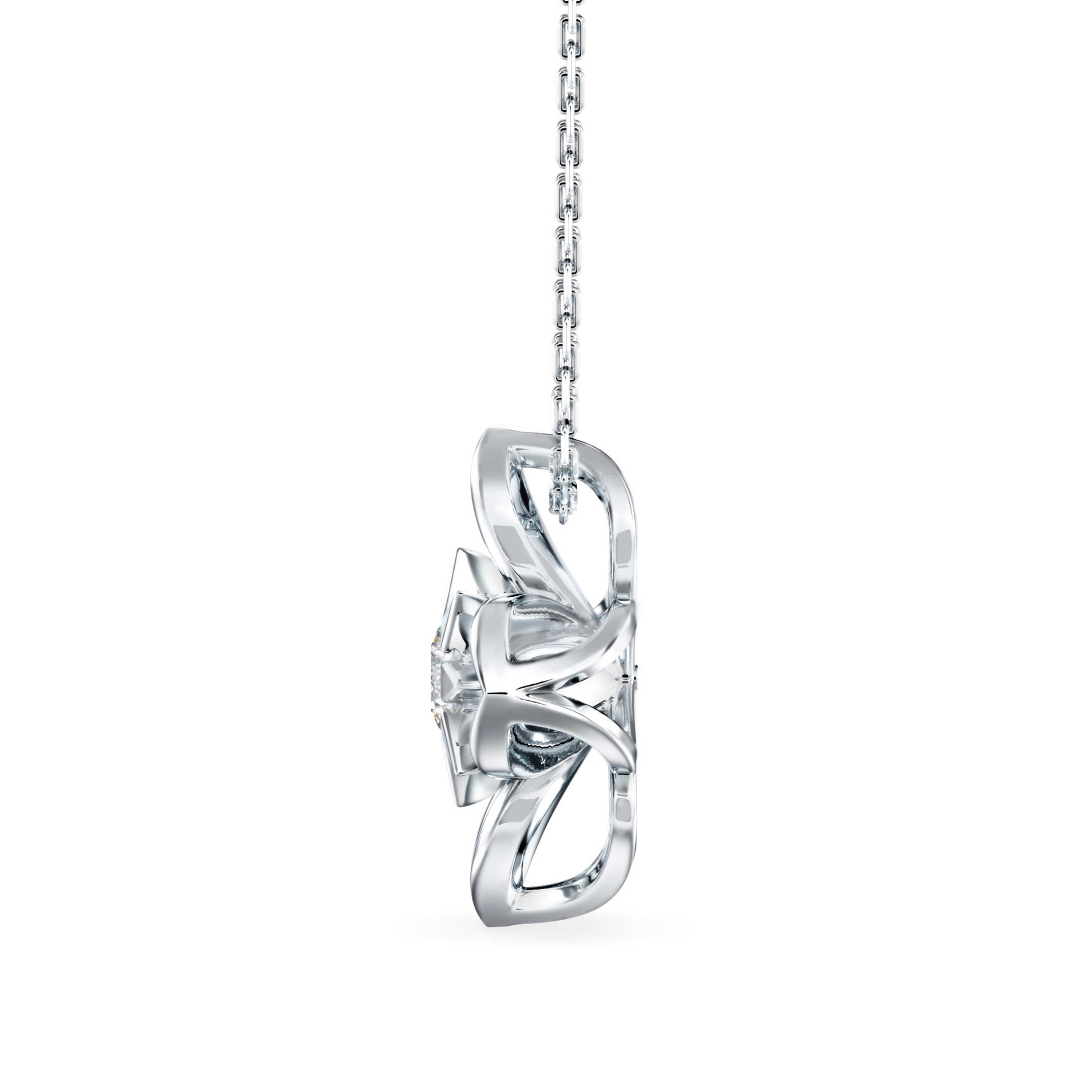 Petal Radiance Solitaire Pendant