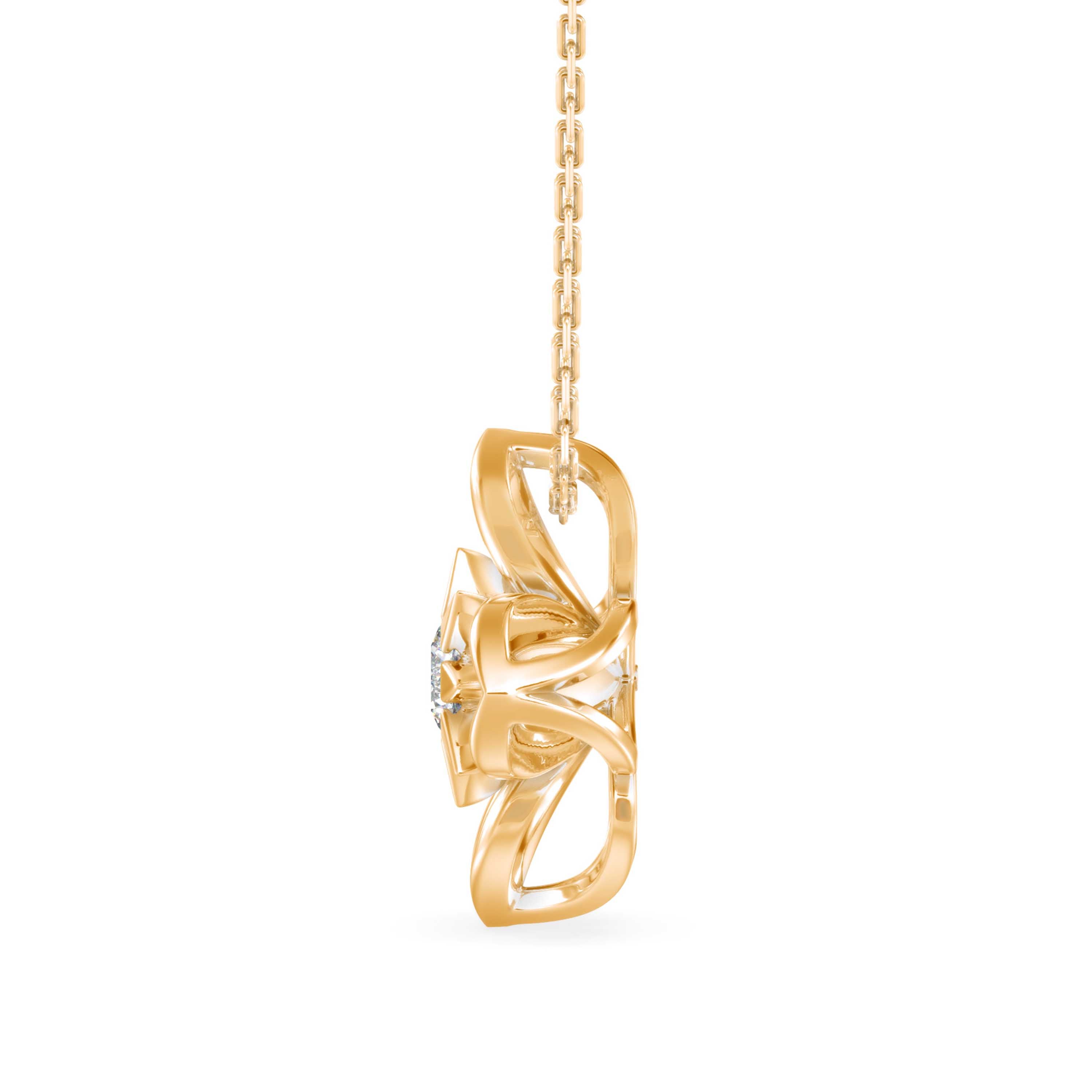 Petal Radiance Solitaire Pendant