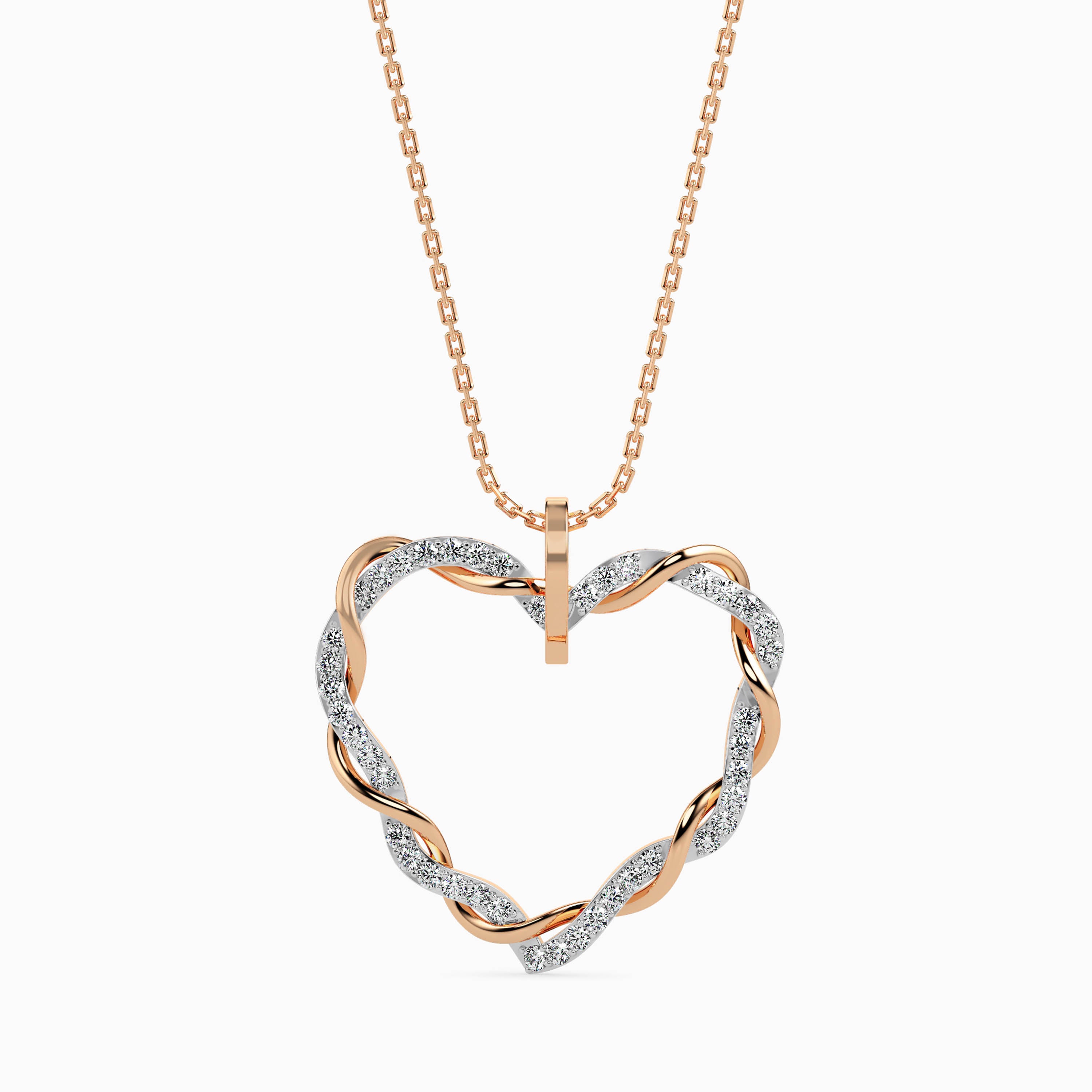 Twisted Heart Diamond Pendant