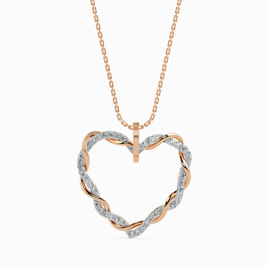 Twisted Heart Diamond Pendant