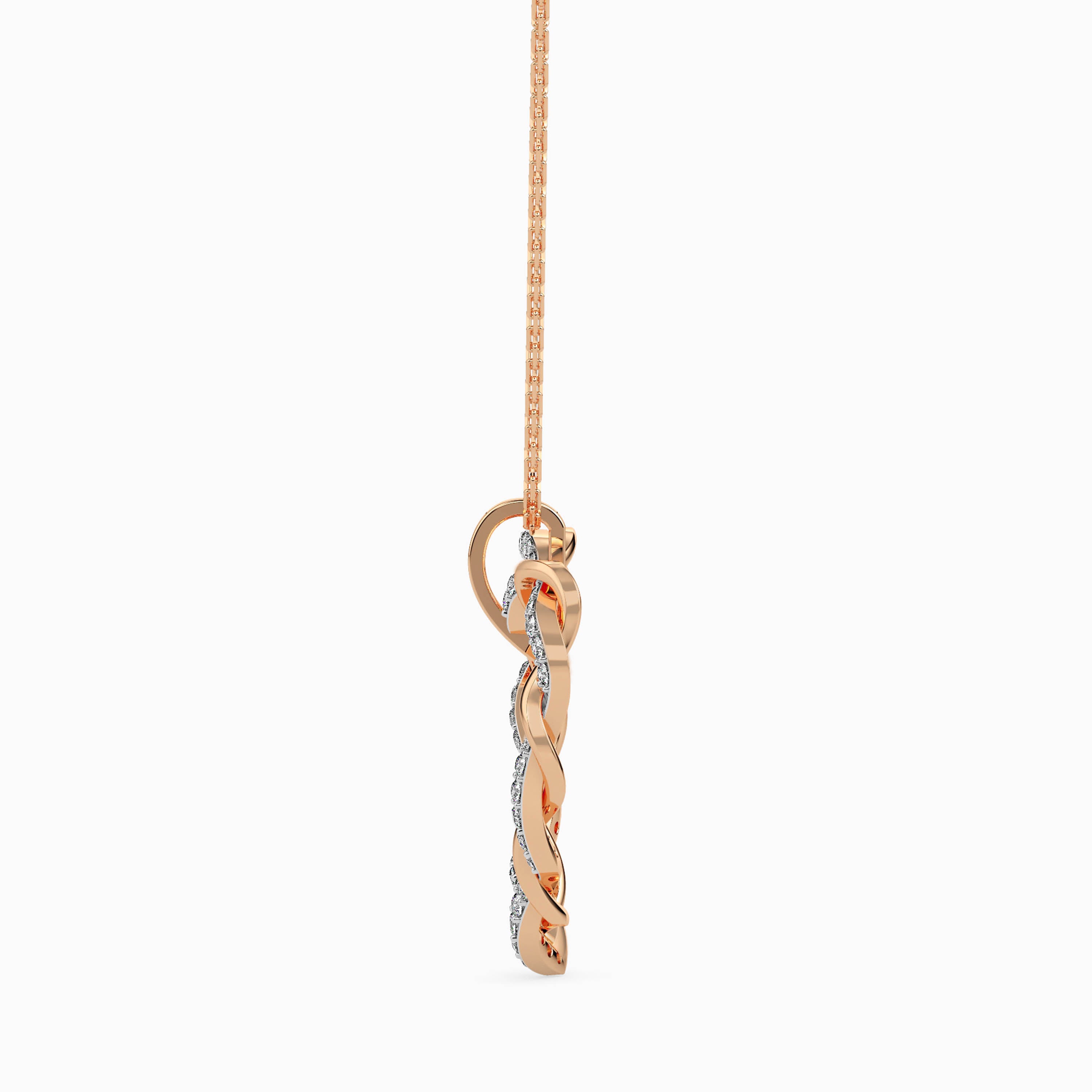 Twisted Heart Diamond Pendant
