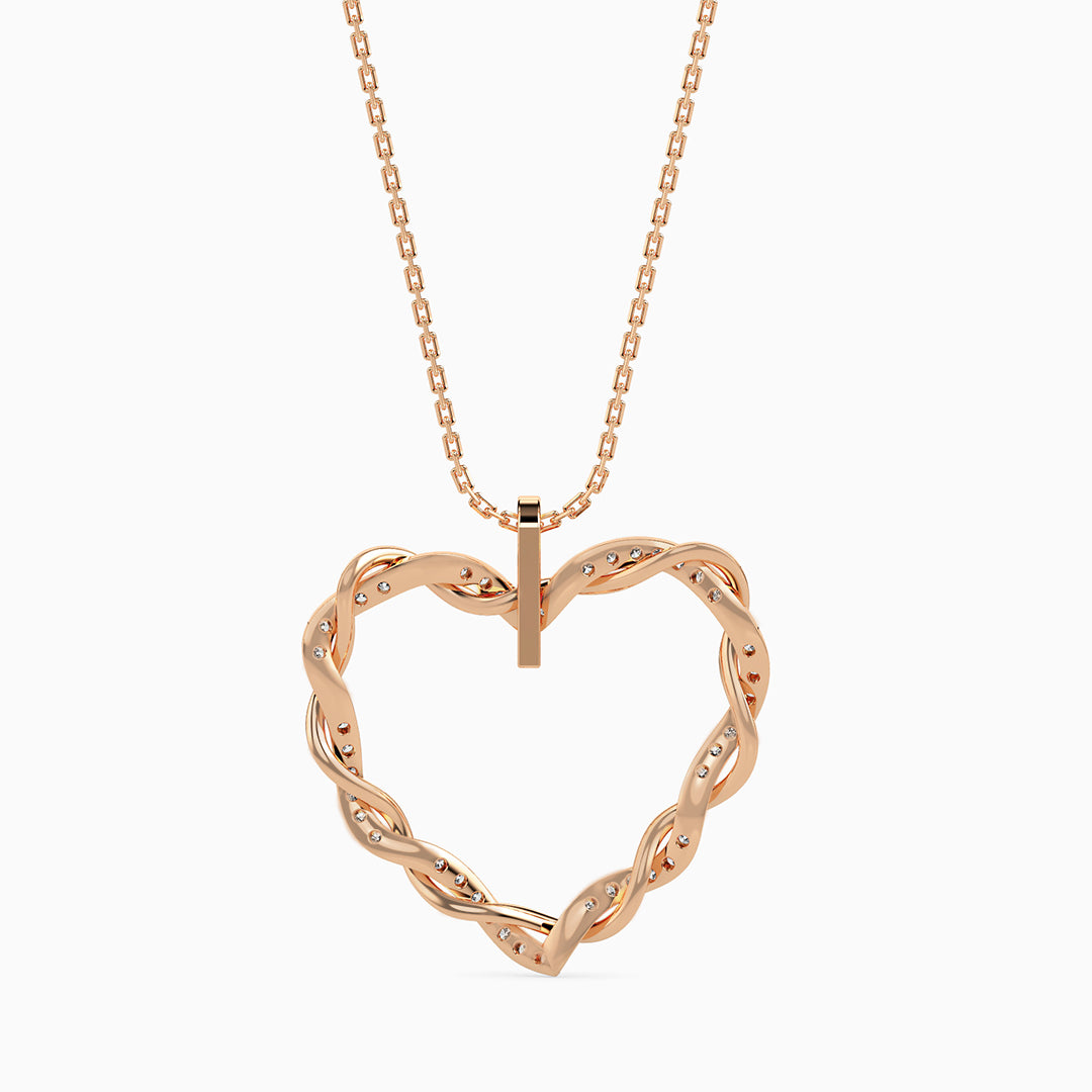 Twisted Heart Diamond Pendant
