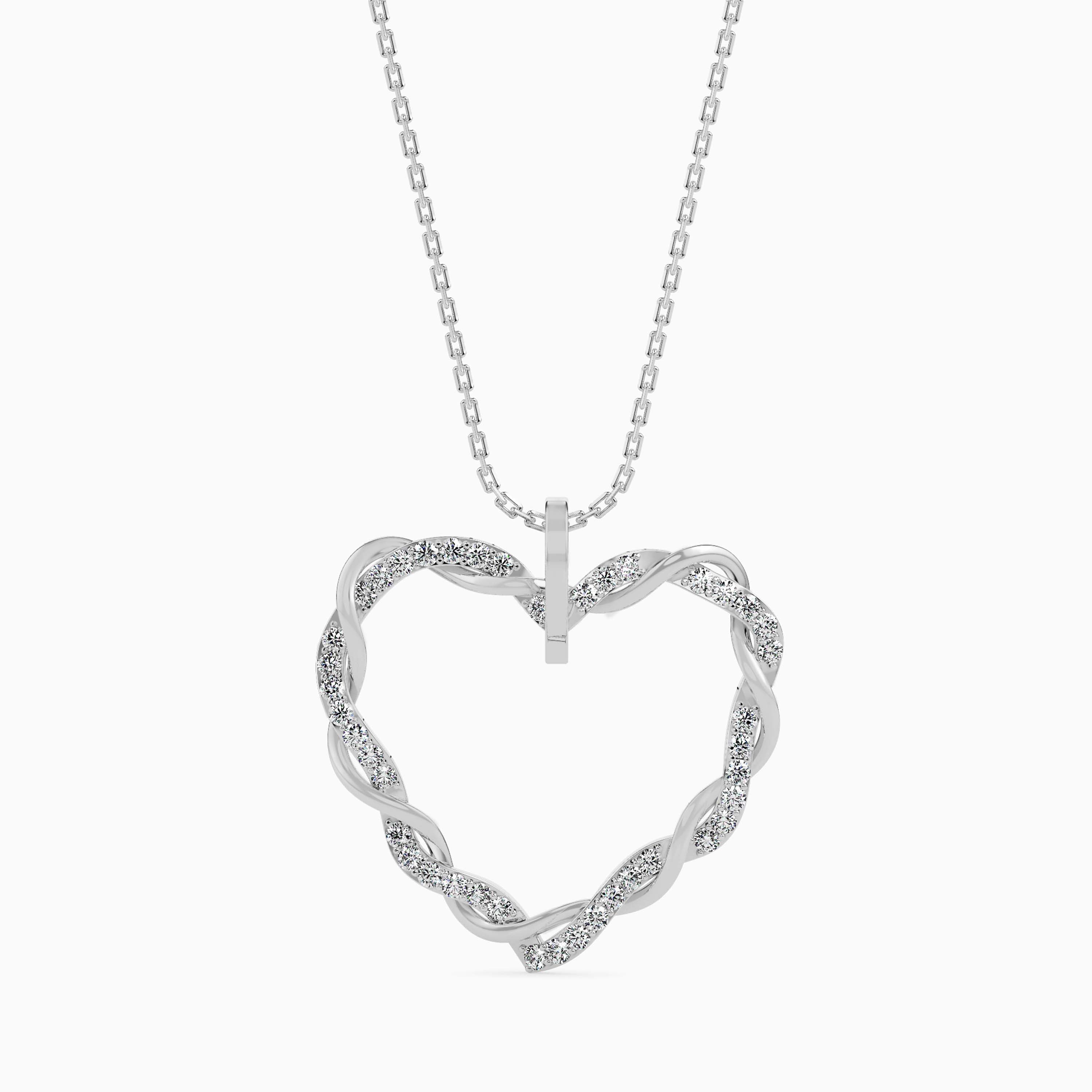 Twisted Heart Diamond Pendant