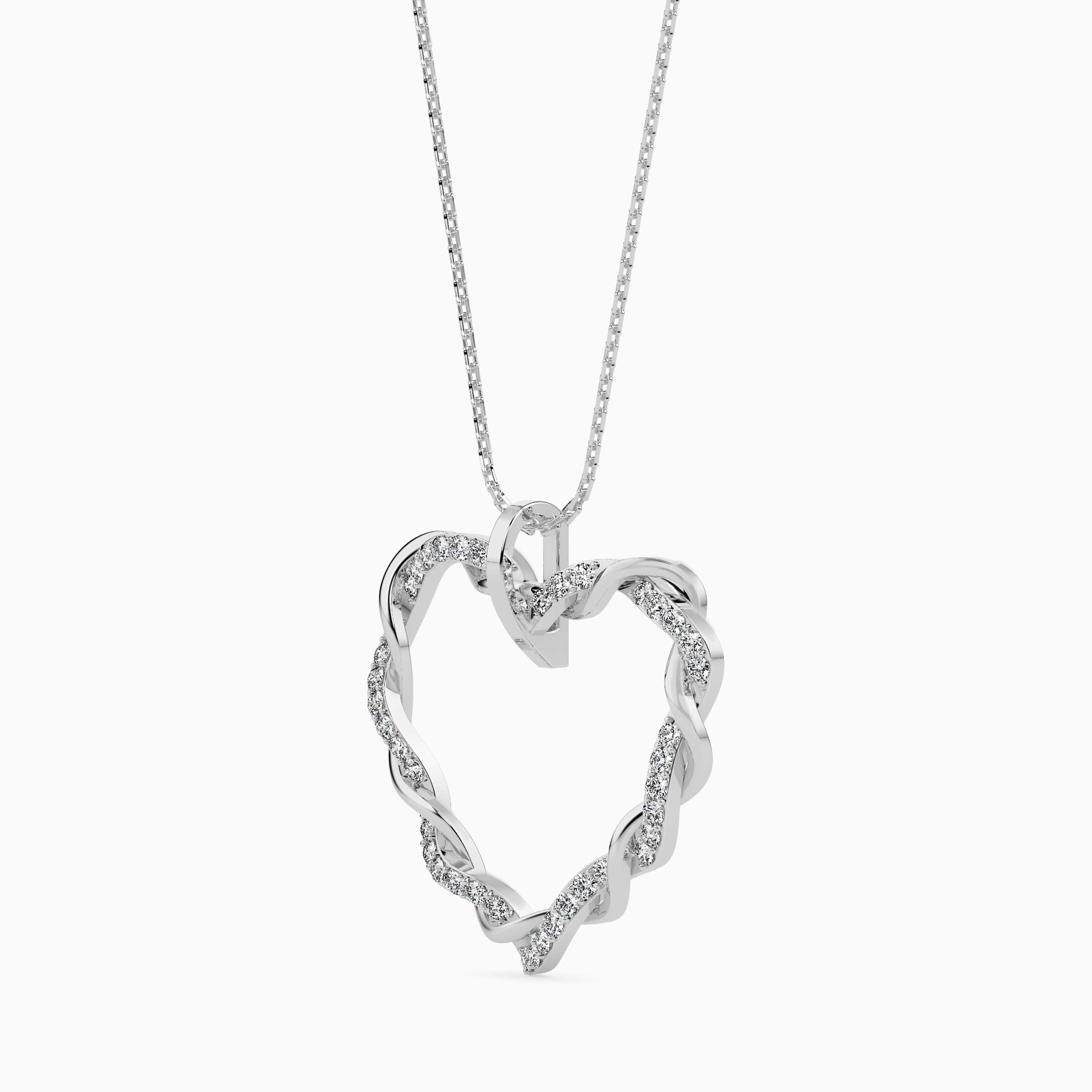 Twisted Heart Diamond Pendant