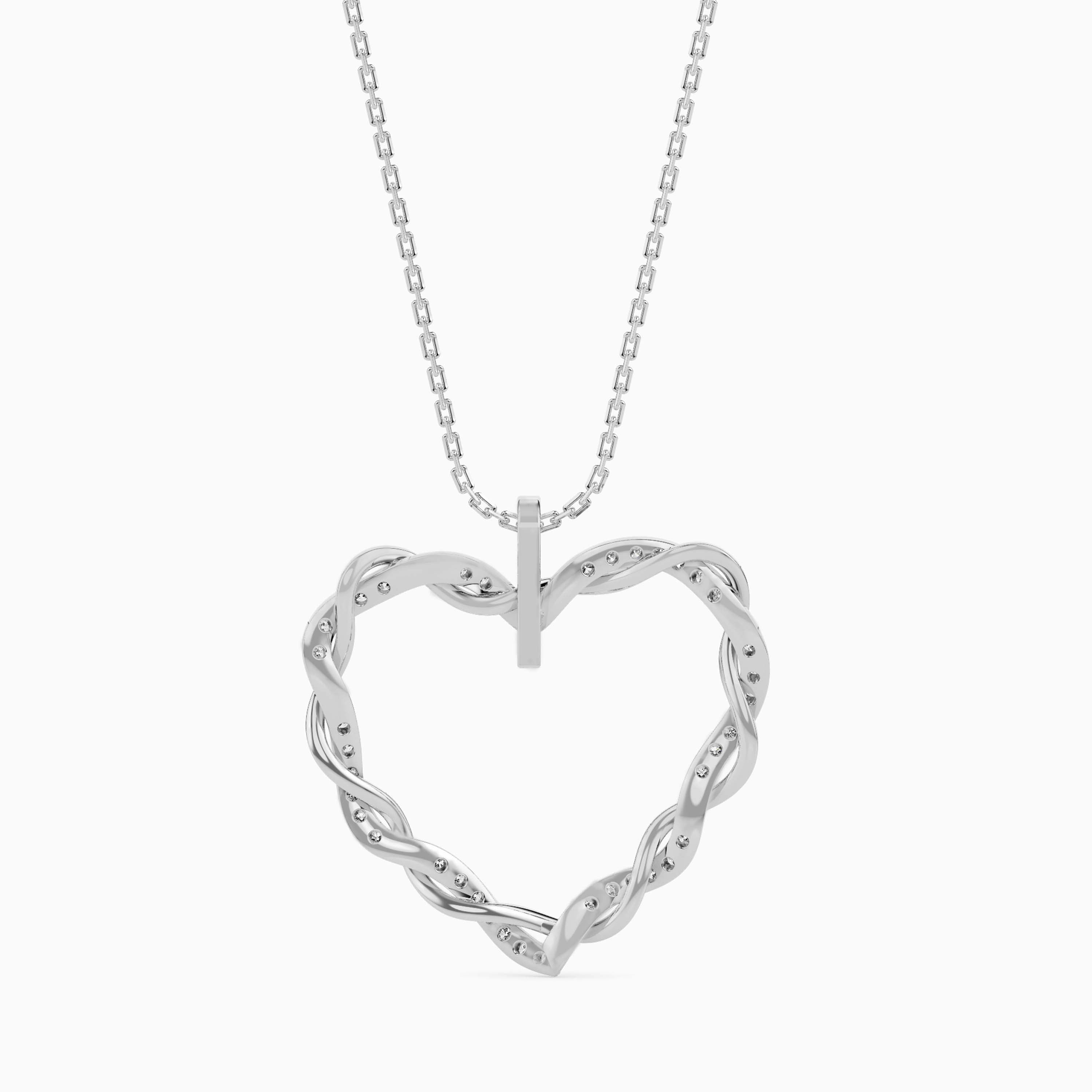 Twisted Heart Diamond Pendant