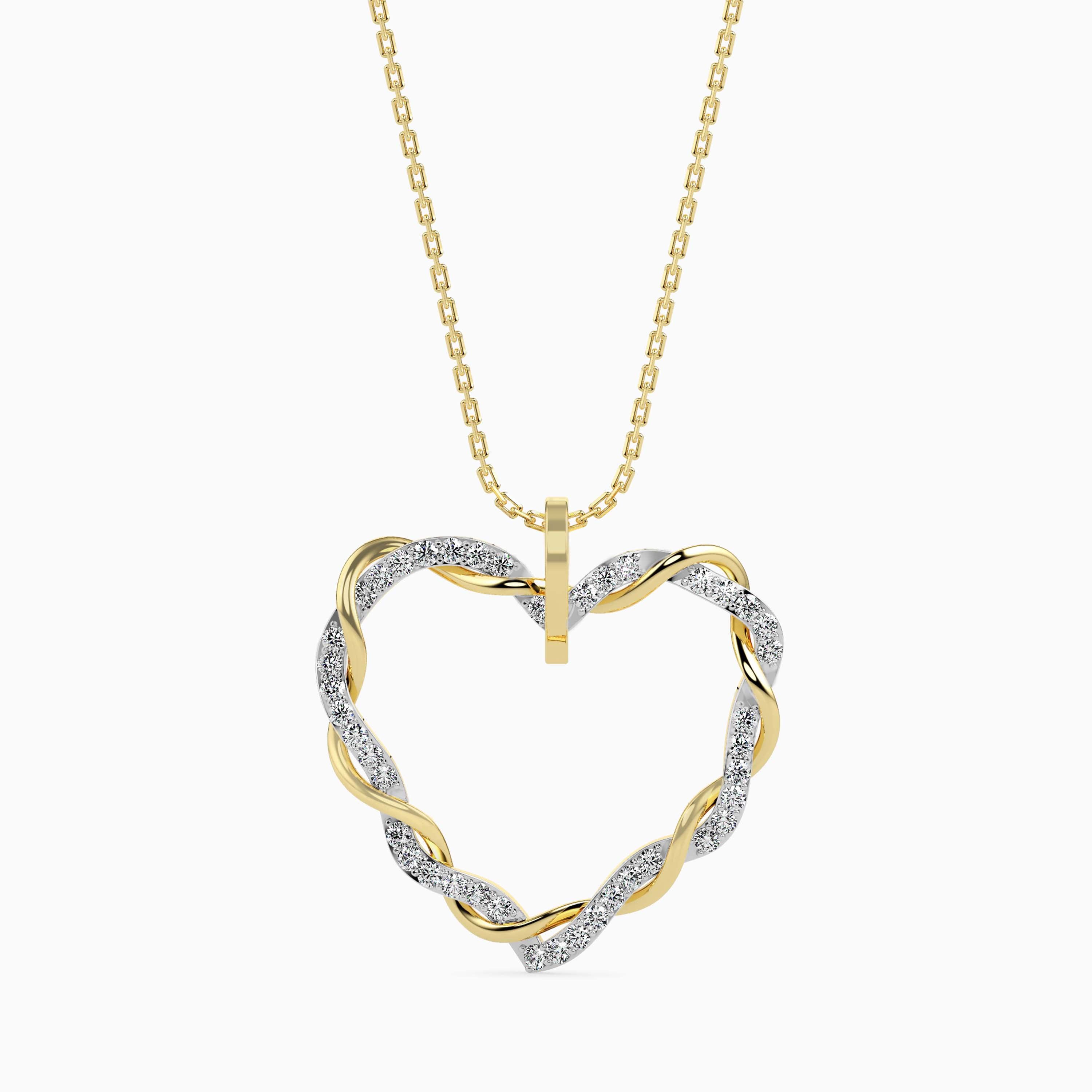 Twisted Heart Diamond Pendant