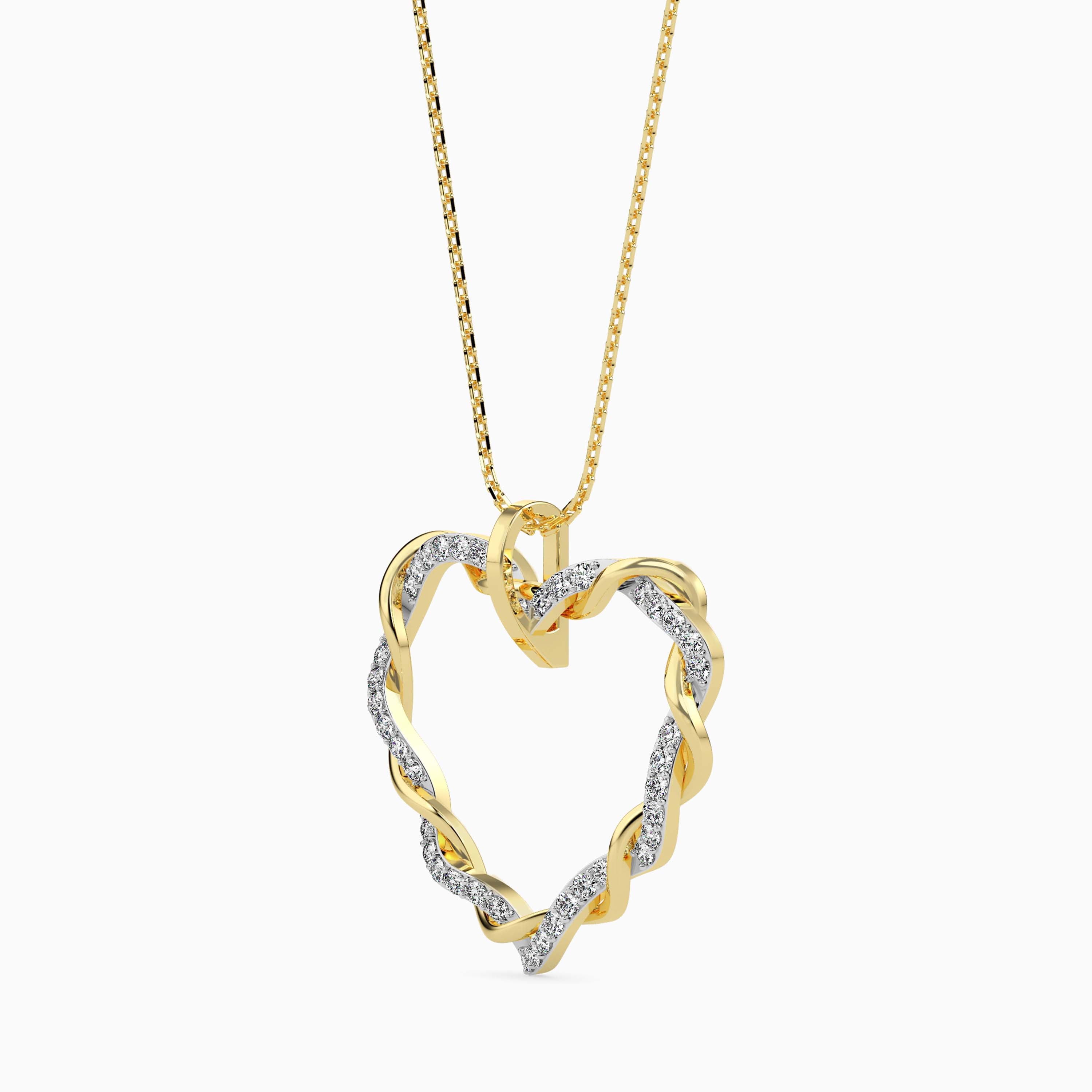 Twisted Heart Diamond Pendant