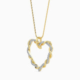Twisted Heart Diamond Pendant
