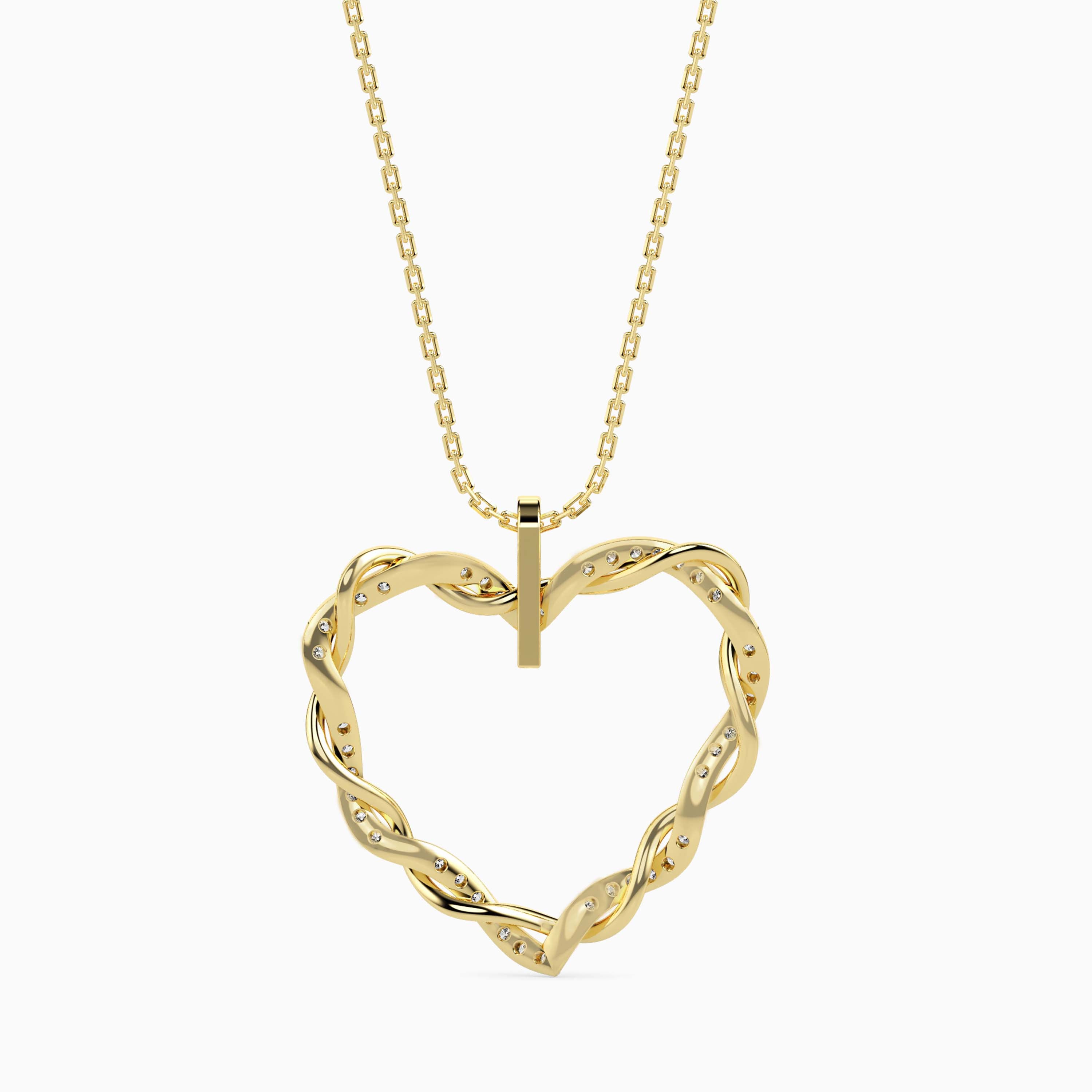 Twisted Heart Diamond Pendant