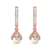 Lotus Pearl Drop Earrings