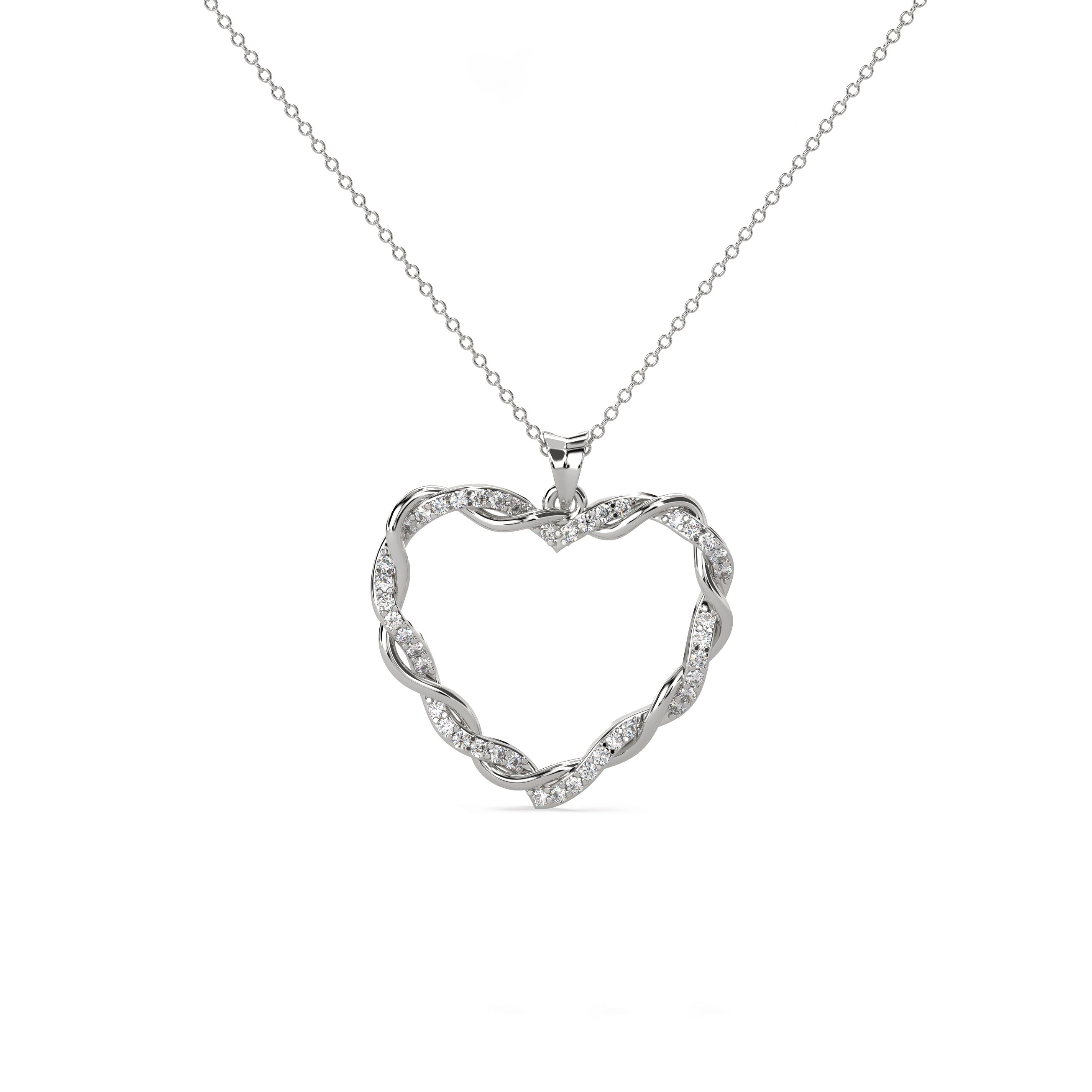 Twisted Heart Diamond Pendant