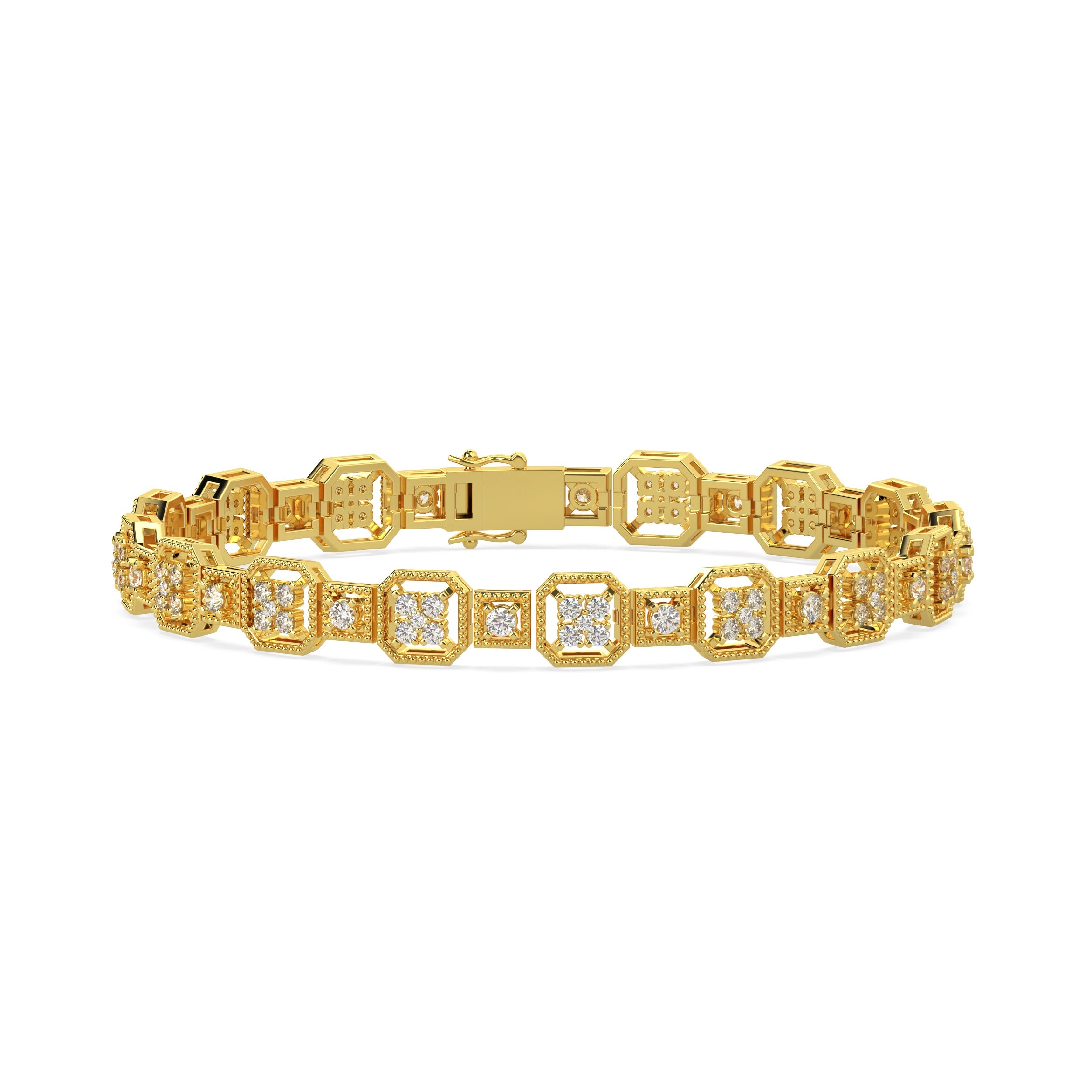 Golden Hex Diamond Bracelet