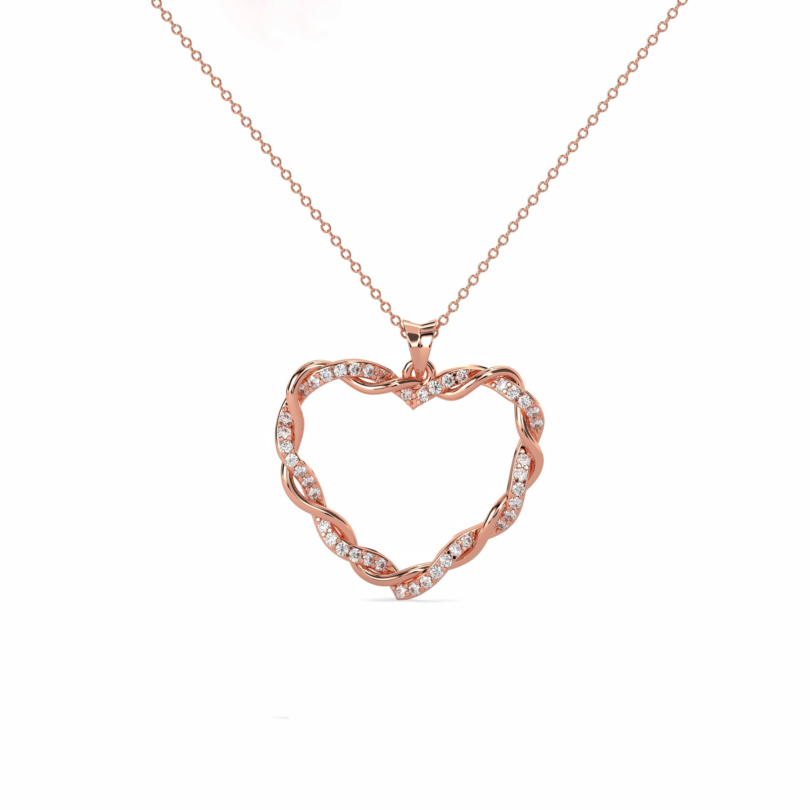 Twisted Heart Diamond Pendant
