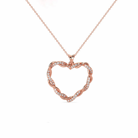 Twisted Heart Diamond Pendant