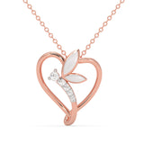 Fluttering Heart Butterfly Pendant