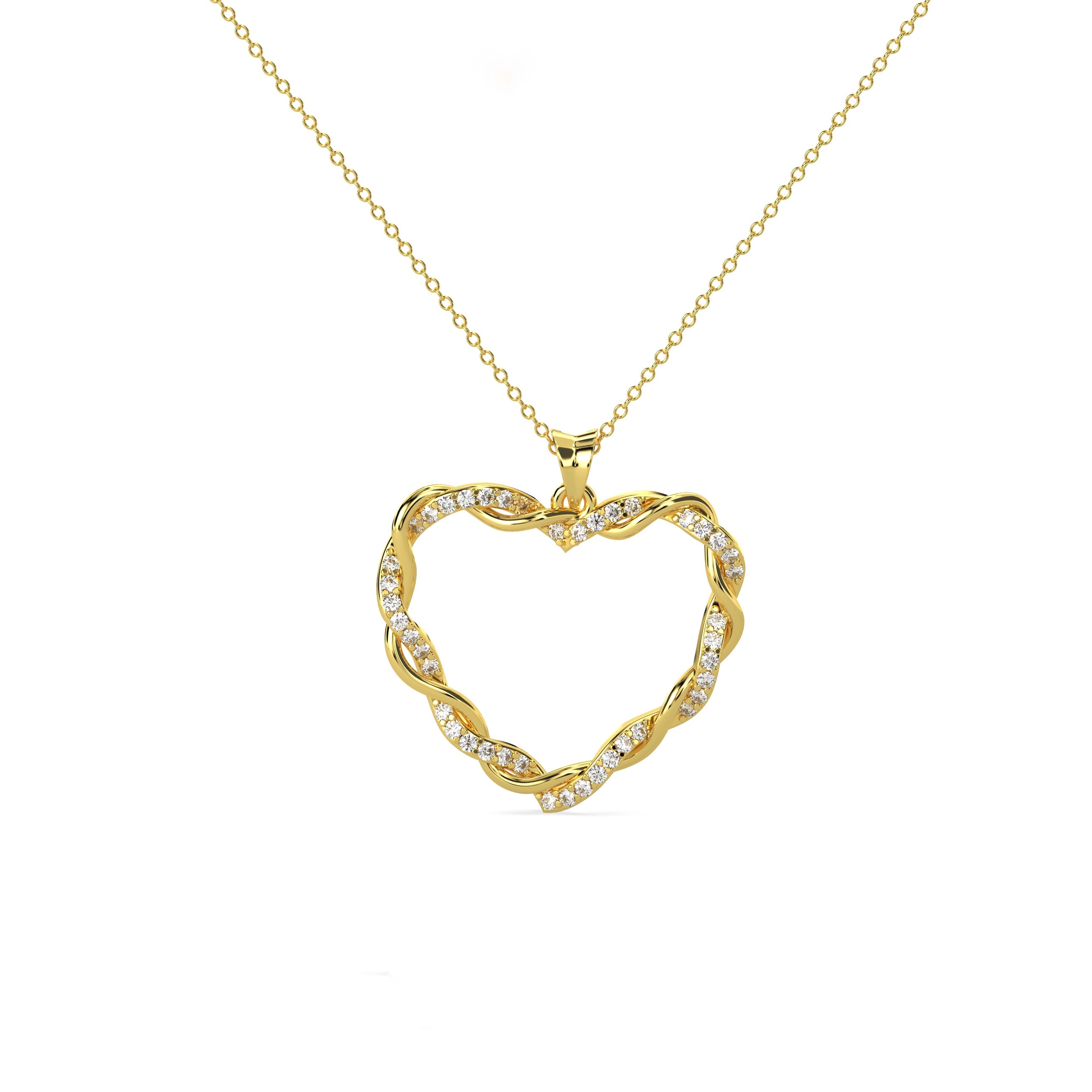 Twisted Heart Diamond Pendant