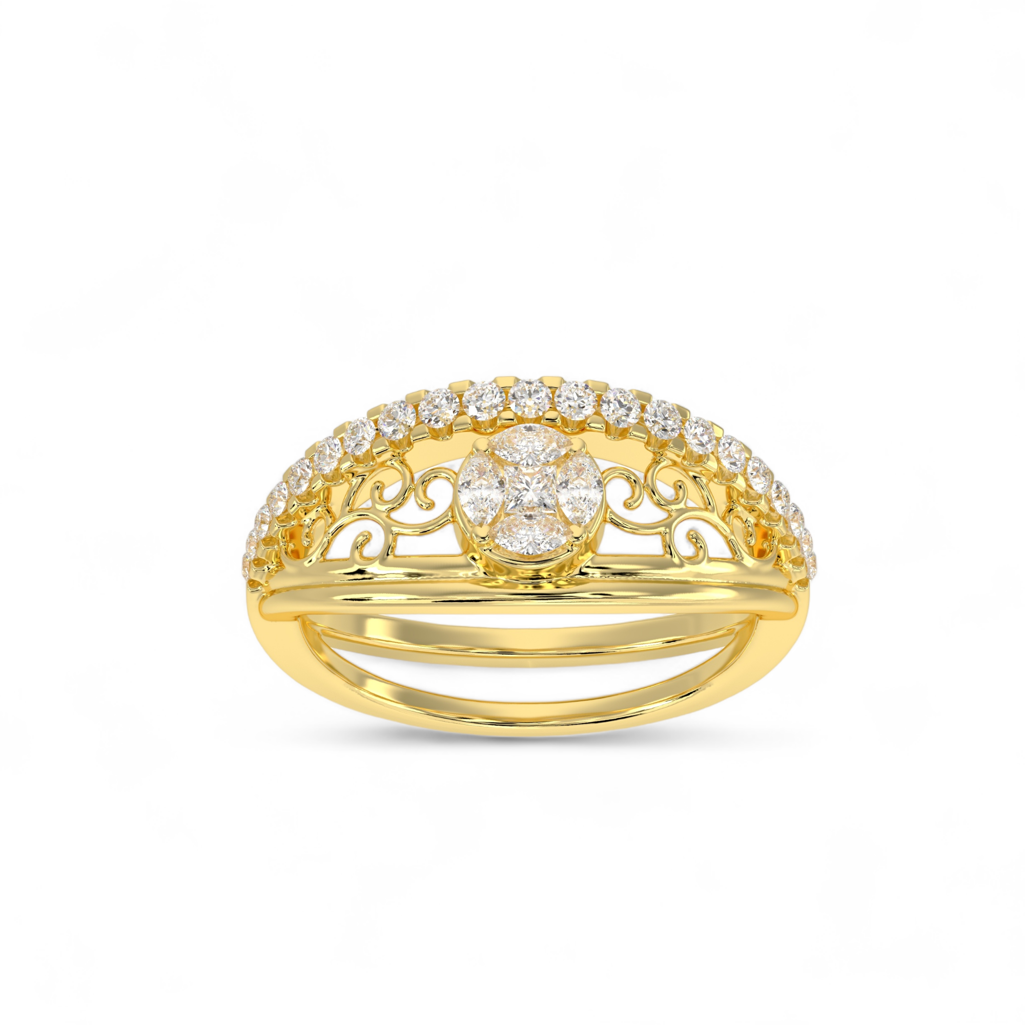 Regal Filigree Halo Ring